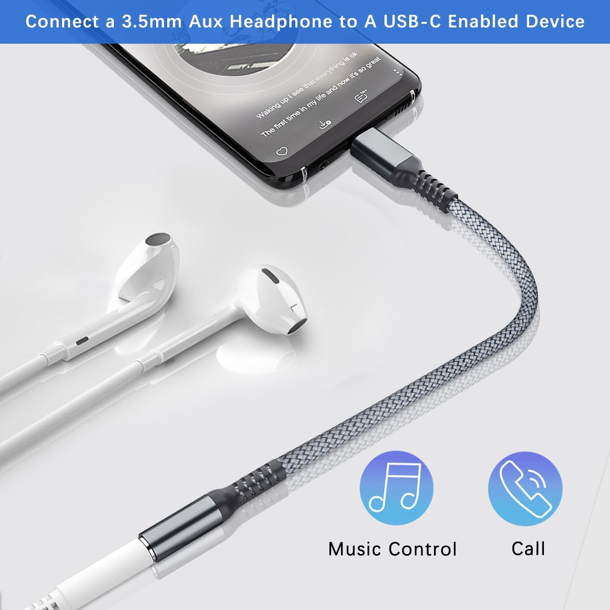 Basesailor for Iphone 16 15 Headphone Aux Adapter,Usb C to 3.5Mm Audio Converter,Type C to Jack for Apple 15 Pro Max Plus,Ipad 10 10Th,Air 4Th 5 5Th Mini 6 6Th 7 7Th Generation,Galaxy,Google Pixel - Grey image number 6