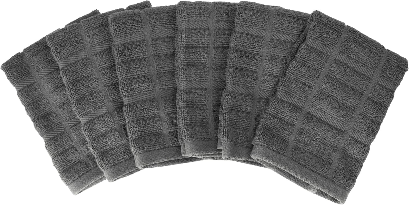 All-Clad Premium Dish Cloths (6-Pack), 13" X 14", Highly Absorbent, Super Soft, Long-Lasting Terry-Loop Weave 100% Turkish Combed Cotton Hand Towels, Bar Towels for Washing Dishes, Pewter - Black image number 5