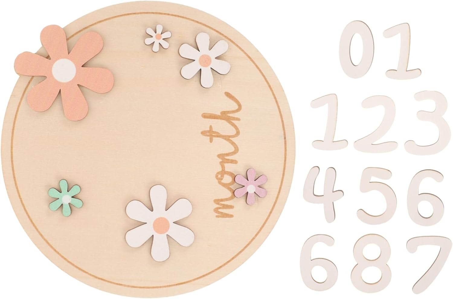 Kisangel 1 Set Milestone Circles Newborn Announcement Signs for Monthly Photography Durable Craftsmanship Lightweight Design Present for Parents image number 1