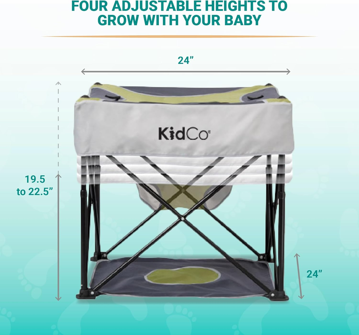 Kidco Gopod Adjustable Height Travel Activity Seat with Cupholder, Pistachio