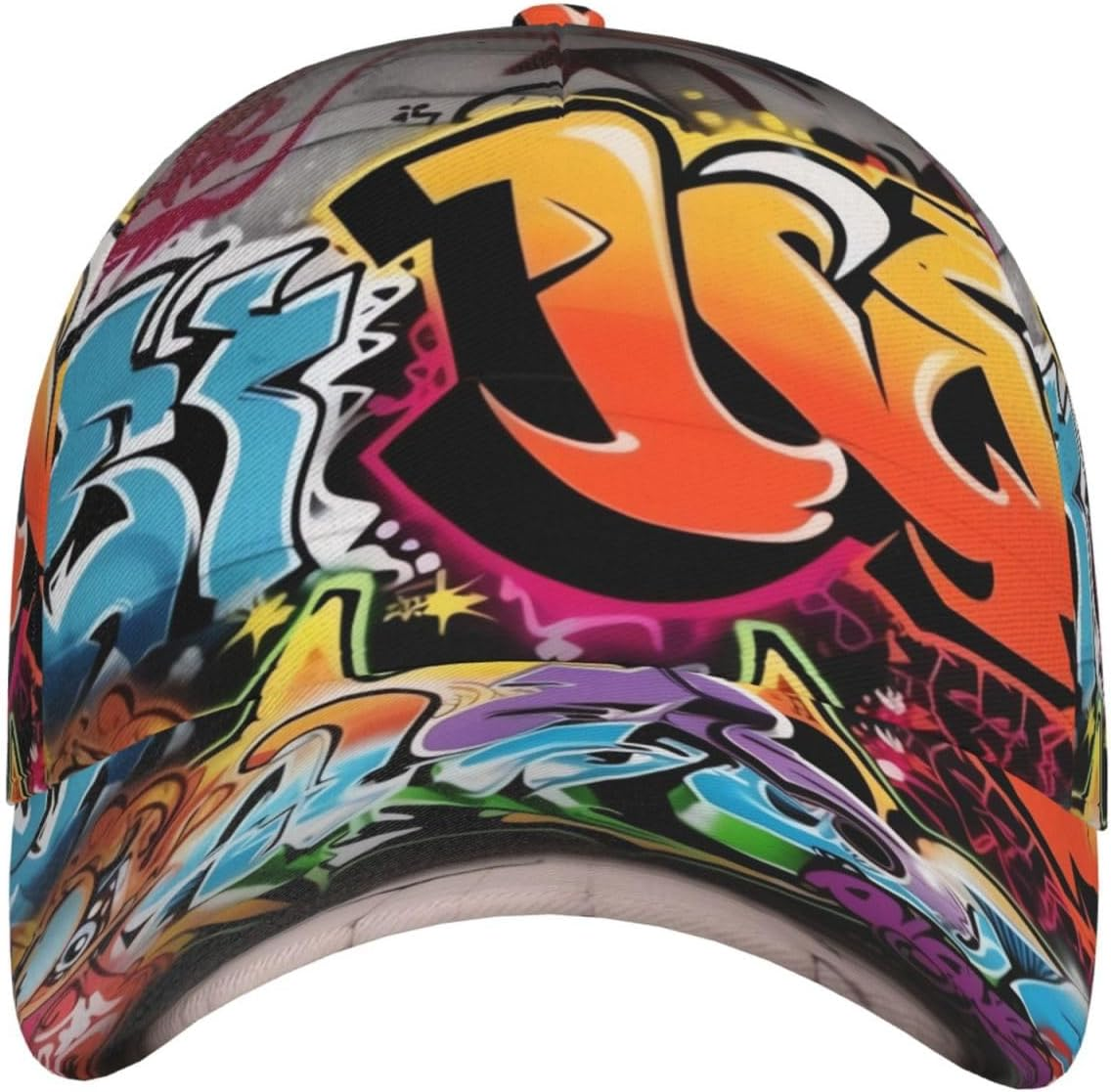 Graffiti Hip Hop Baseball Cap for Women Men Classic Adjustable Summer Sun Hat Sports Stylish Trucker Hat Golf Cap Dad Hats for Running Workout Black image number 5