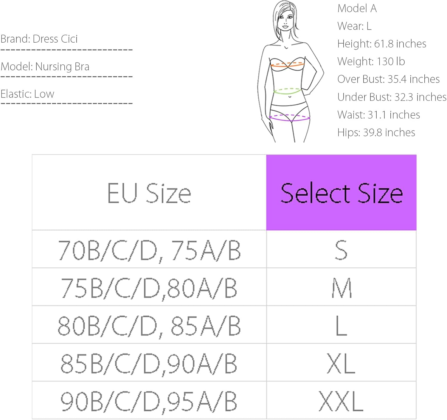 Dress Cici Premium Nursing Maternity Bra - V Plunge Full Coverage Non-Wired Wireless, 3 Pack image number 5