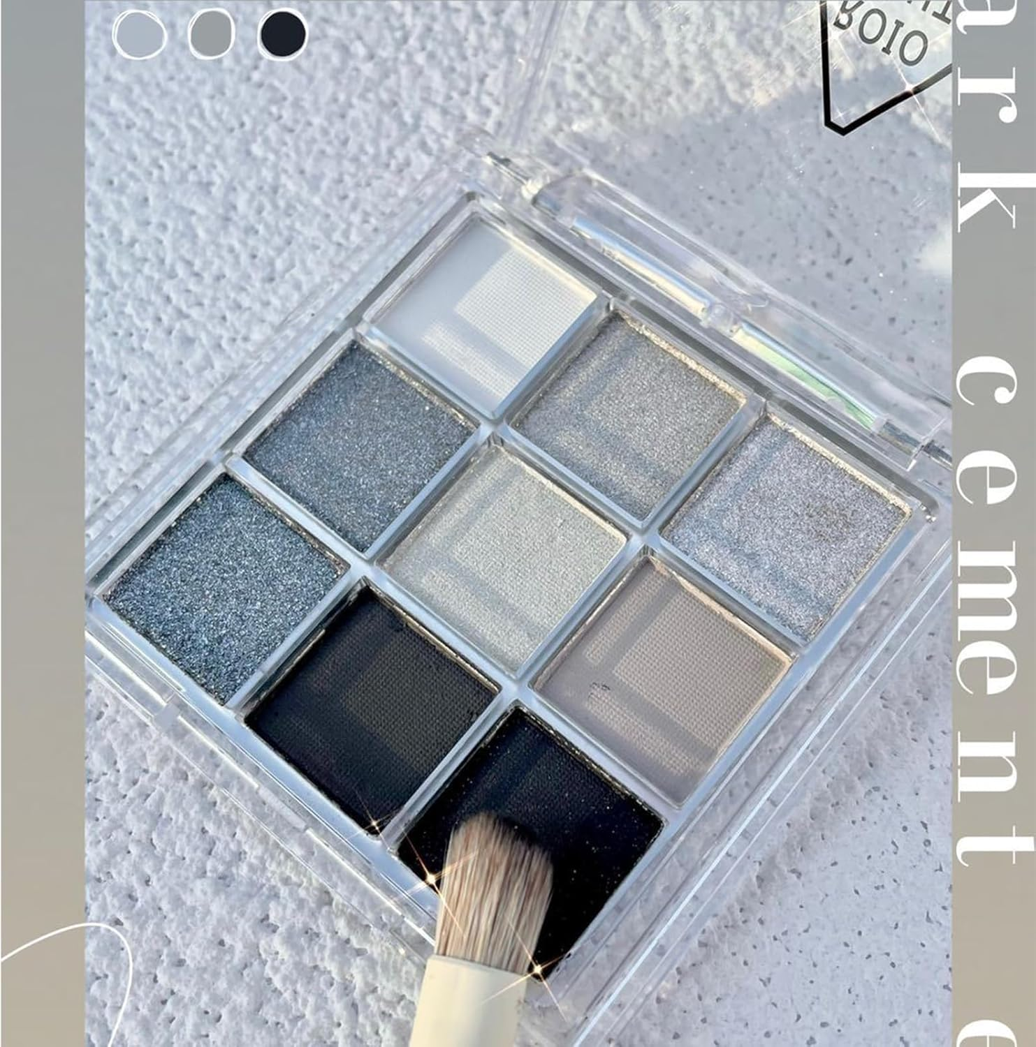 9 Colors Smoky Eye Shadow Palette - Black, Dark Gray, Smokey Goth Makeup - Soft Matte and Shimmer Shades, High Pigment Basic Black White Gray - Perfect for Halloween image number 5