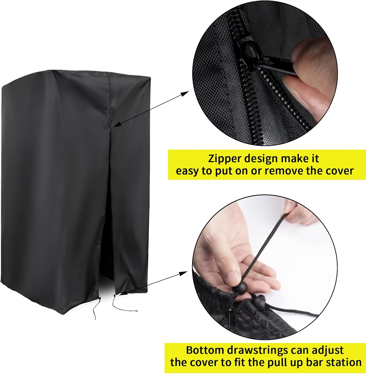 Protective Cover for Pull up Bar Station, Waterproof& Dustproof Cover for Power Tower/Pull up Dip Station-Indoor or Outdoor image number 4