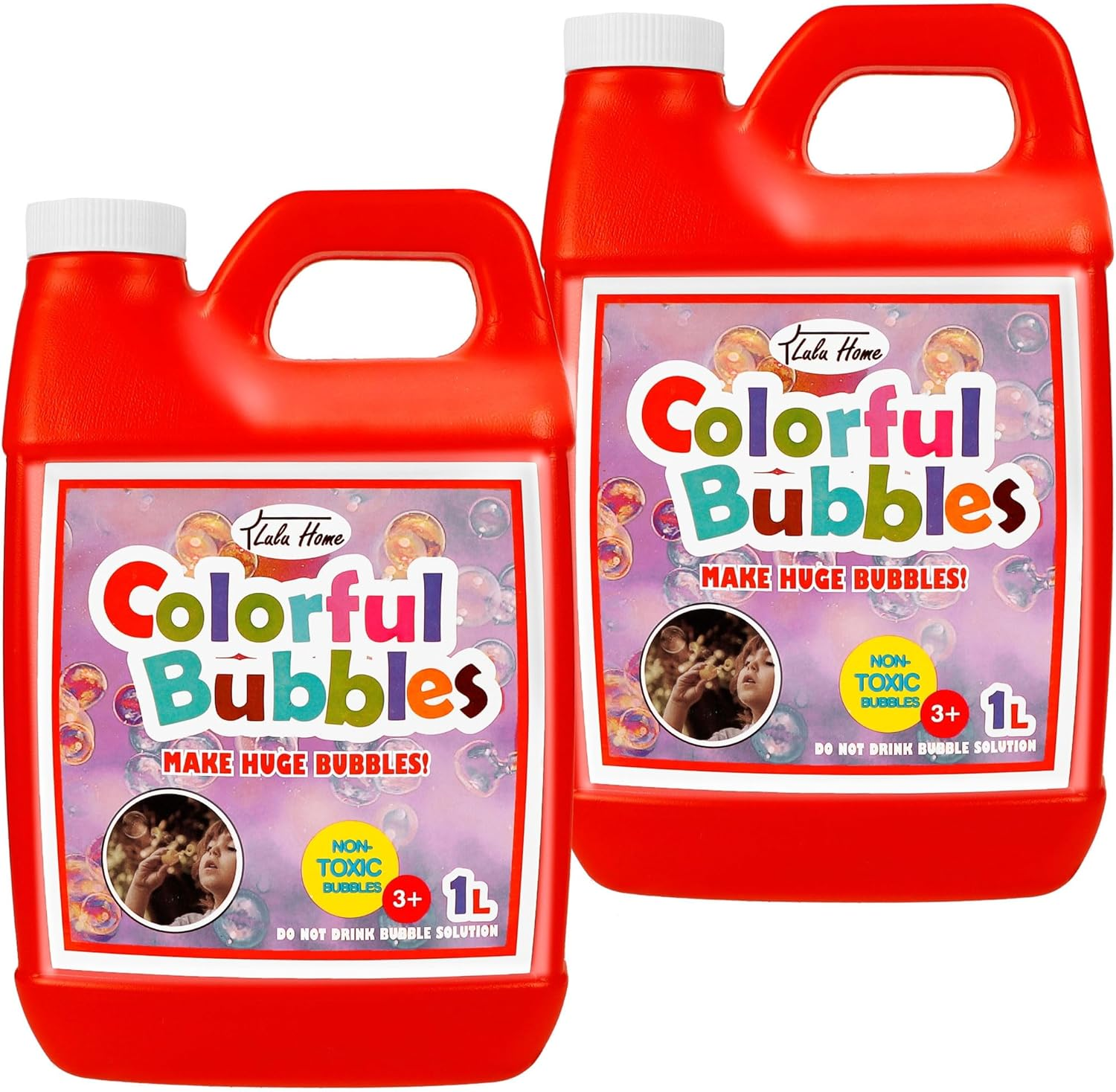 Lulu Home 2 Packs Bubble Concentrated Solution, 2 L/ 67.6 OZ Bubble Refill Solution for Kids Bubble Machine, Giant Bubble Wand, Bubble Blower, Halloween/Birthday Party Favors - up to 5 Gallons