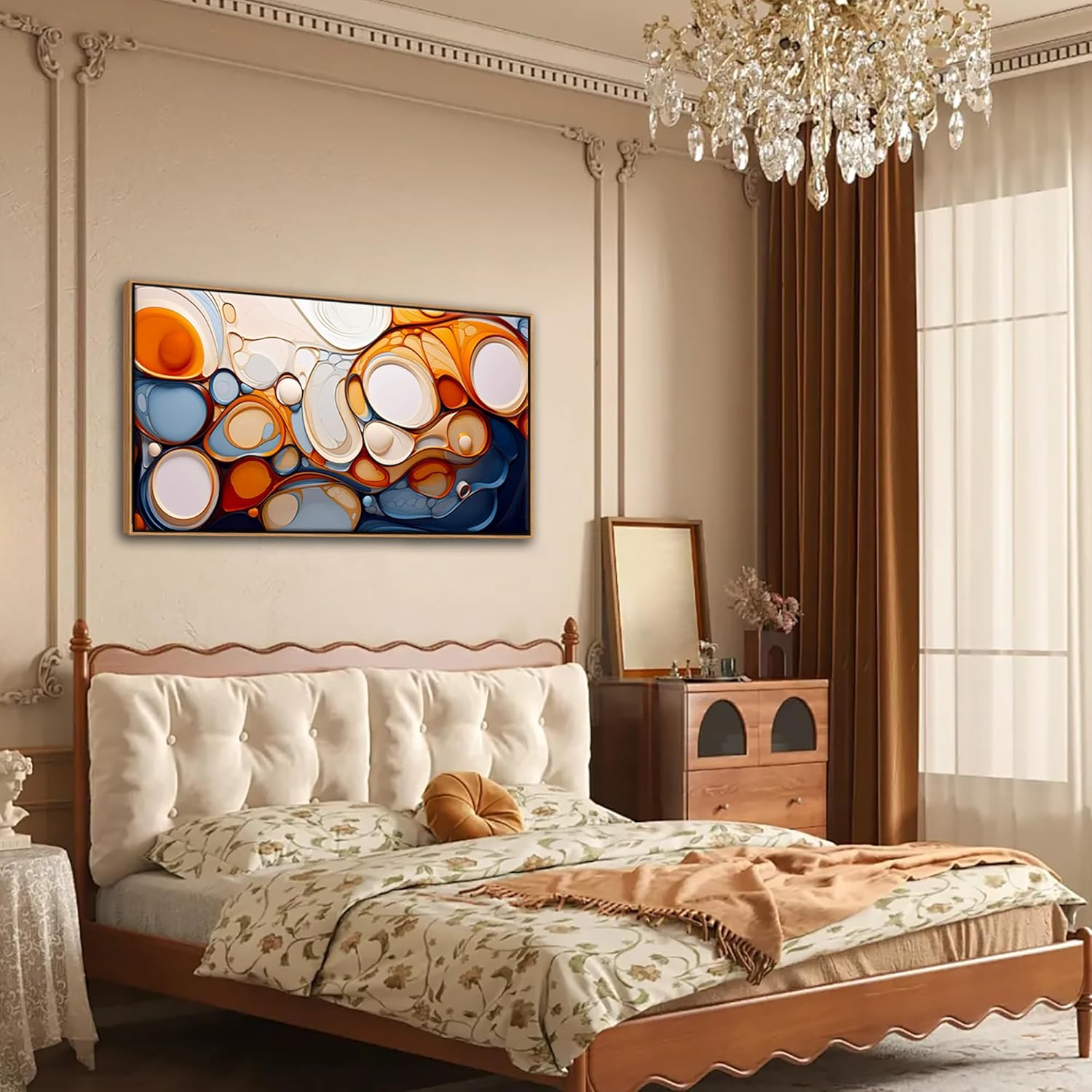 AJAZIKO Abstract Wall Art - Colorful Canvas Wall Art, Framed for Living Room Decor - Modern Large Wall Art - above Bed Wall Decor for Dedroom -Oil Painting Wall Art, 20&times;40IN image number 2