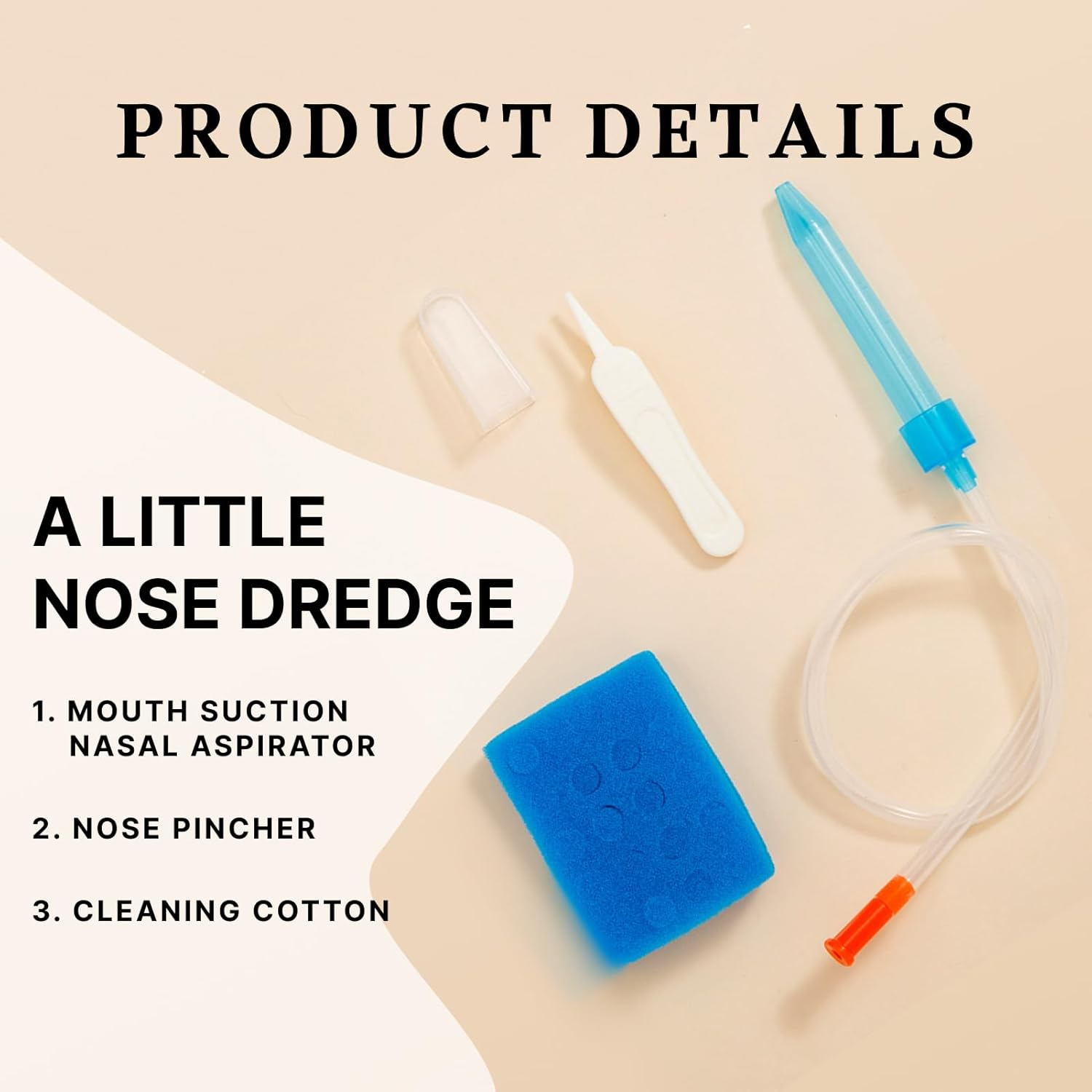 Baby the Snotsucker Nasal Aspirator with Travel Case and 4 Gentle Tool Baby Booger Suction Tool for Newborns,Baby Nose Sucker,Infants Safe Nasal Cleaner for Congestion Relief