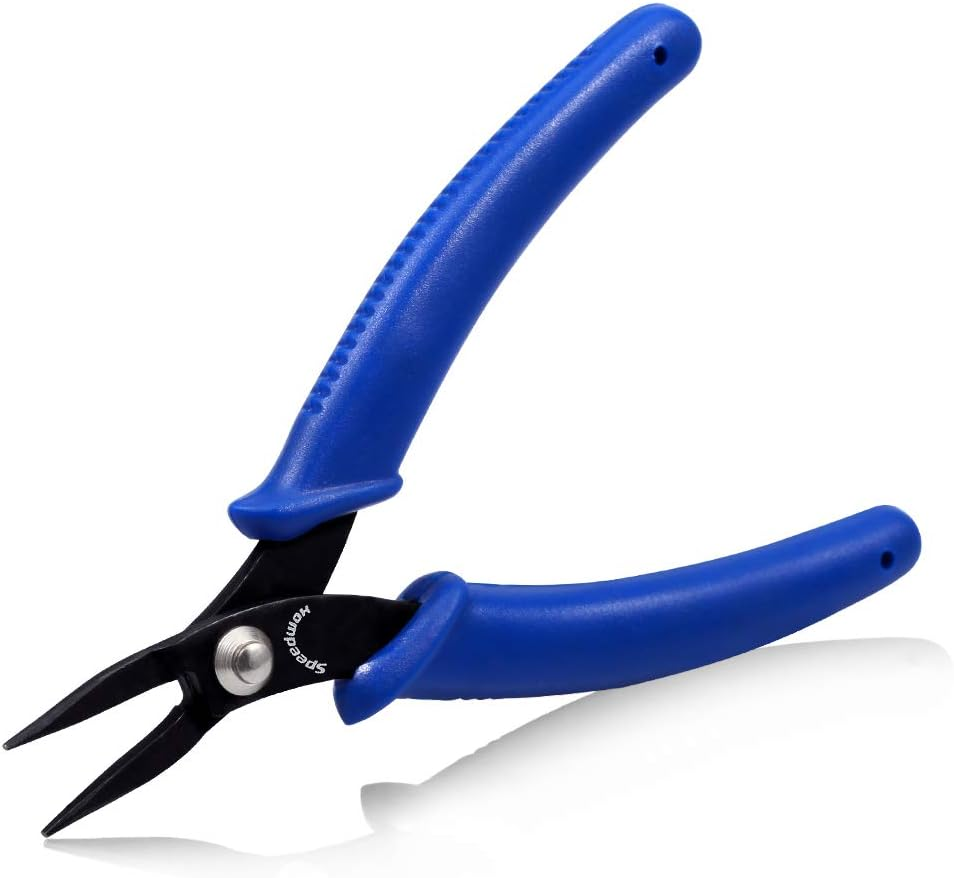 SPEEDWOX Mini Flat Nose Pliers Micro Chain Nose Pliers Needle Nose Pocket Plier Small Smooth Jaw Precision Miniature Fine Pliers Jewelry Making Tool, High Carbon Steel, Blue, 5.5" Chain Nose image number 1