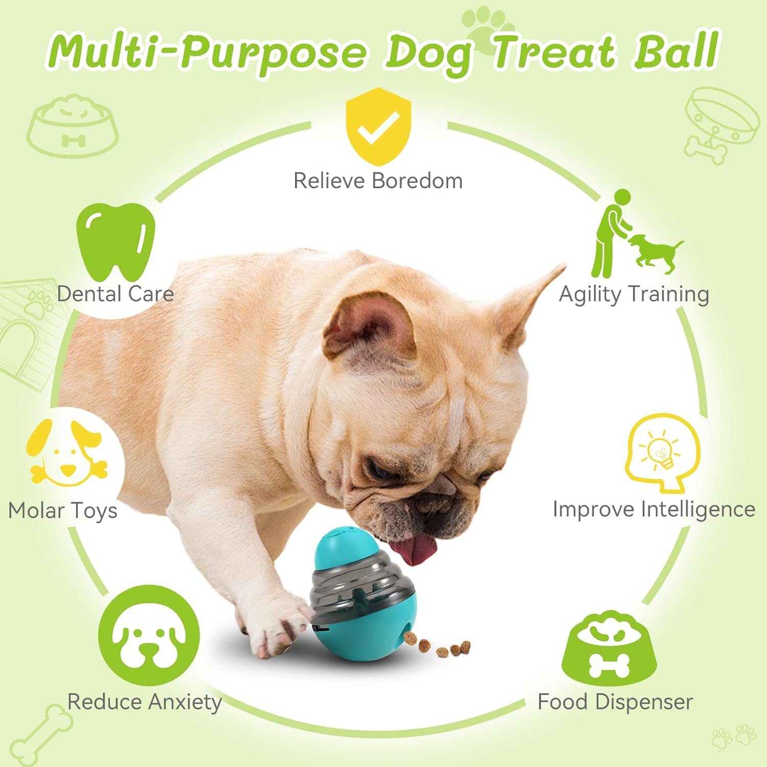 Dog Treat Toys Enrichment Puzzle Food Dispenser Ball Toy IQ Training for Small Medium Dog image number 5