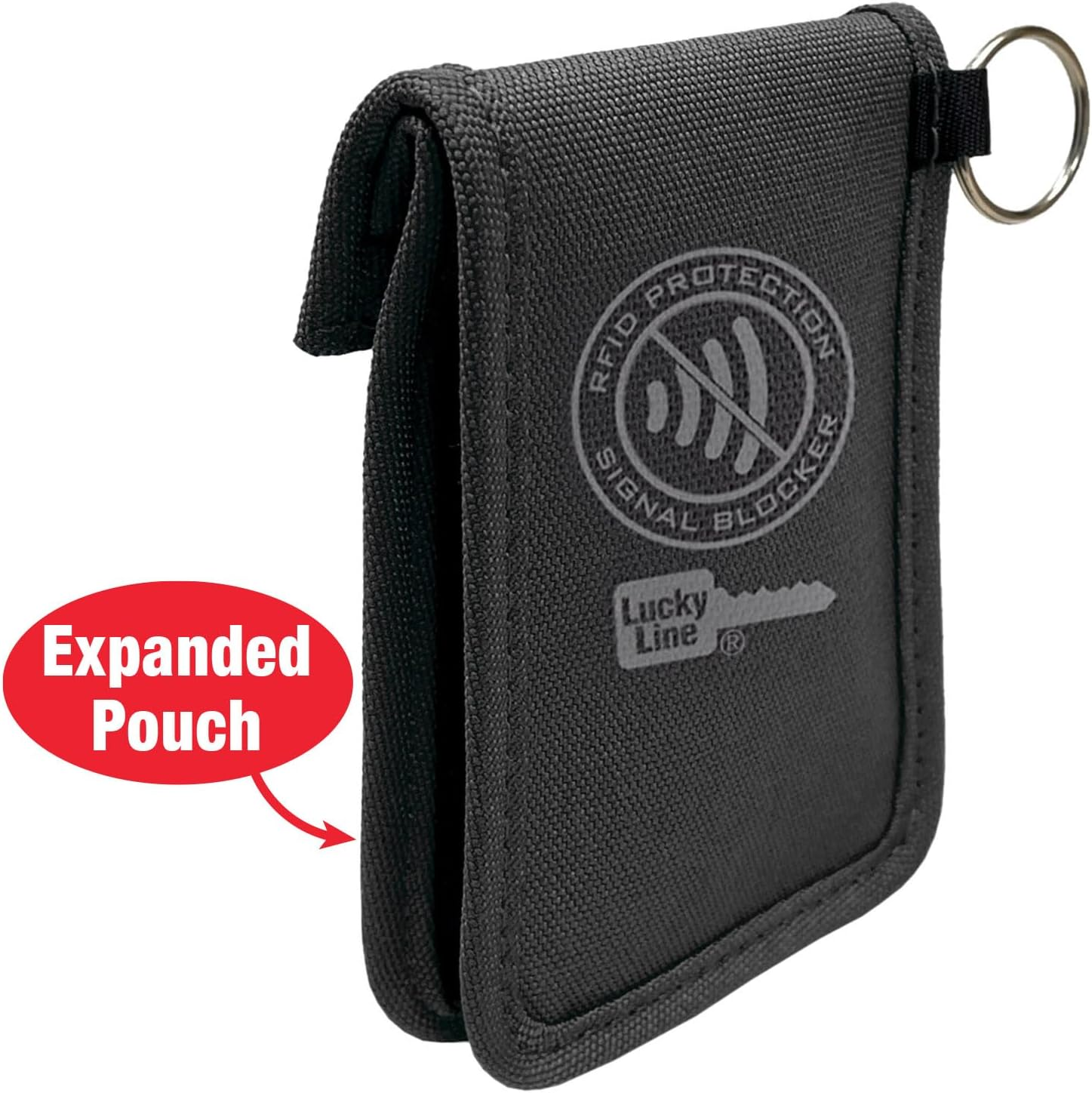 Lucky Line RFID Signal Blocking Key Hider Pouch Wallet with Adhesive & Velcro, Anti-Theft Storage Key FOB Battery Saver Credit Card Identity Protection (91801) image number 2