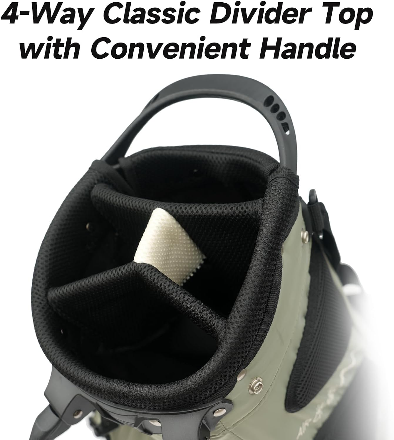 T WINSOLOGY Golf Bag for Men Travel Club Stand Ball Cart Support Pole Vessel Pouch Camo Stand Gifts Airlines for Women,Womens Double Shoulder Straps Lightweight Golf Bag Organizer Storage. - Sage Grey/Cream image number 5