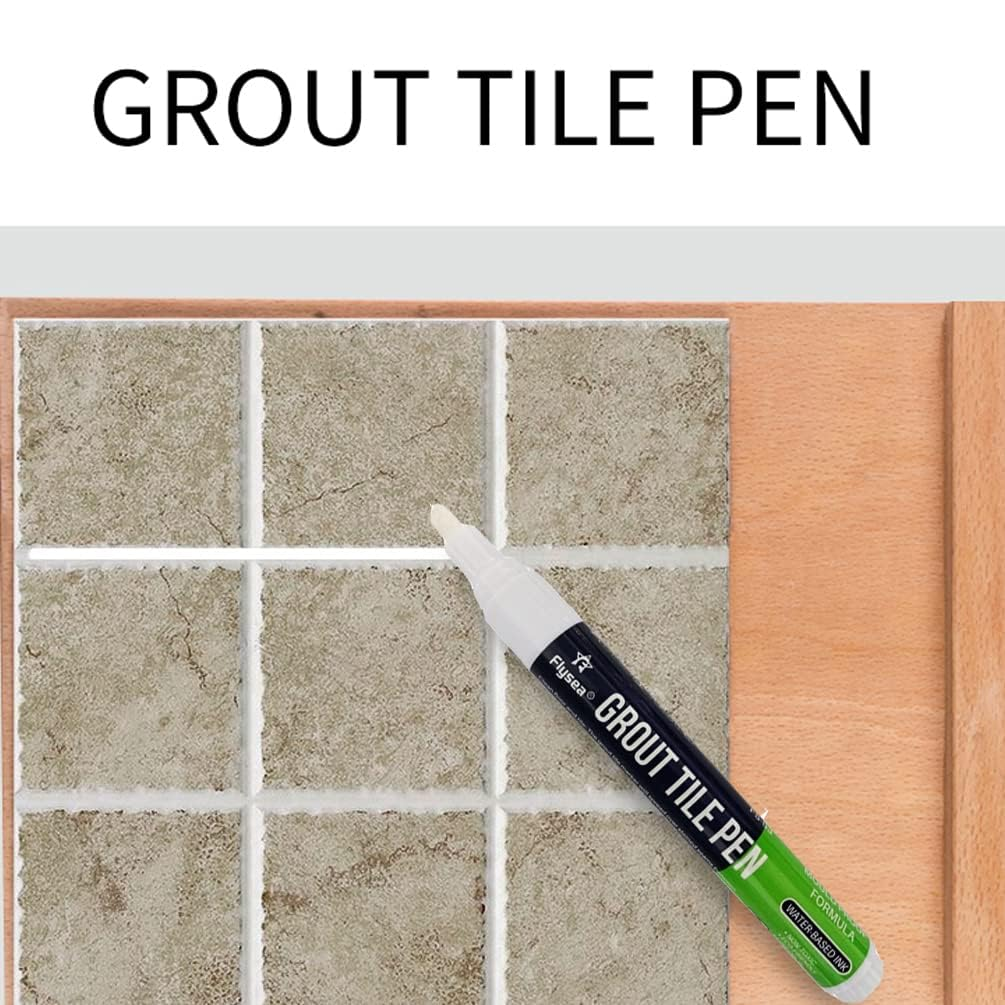 5PCS Grout Pen with 5 Replacement Tips - 2-In-1 Dual Tip (3.0Mm round & 6.0Mm Oblique) Tile Repair Kit, Waterproof Grout Sealer for Bathroom Kitchen Floor Wall Tiles image number 2