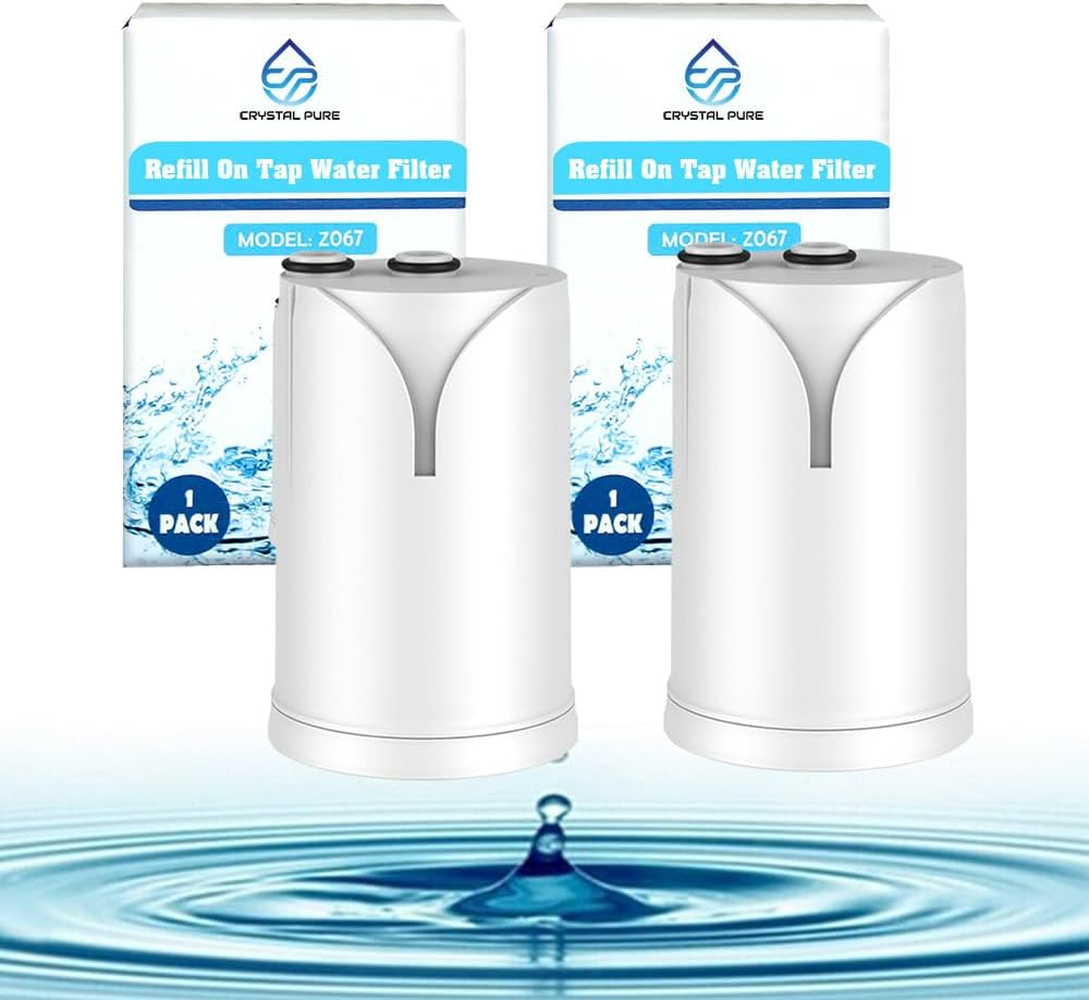 Crystal Pure Pack of 4 Replacement Water Filter Cartridge Compatible with Brita on Tap V-MF, on Tap Pro V-MF, on Tap HF, on Tap Advanced Water Filter System