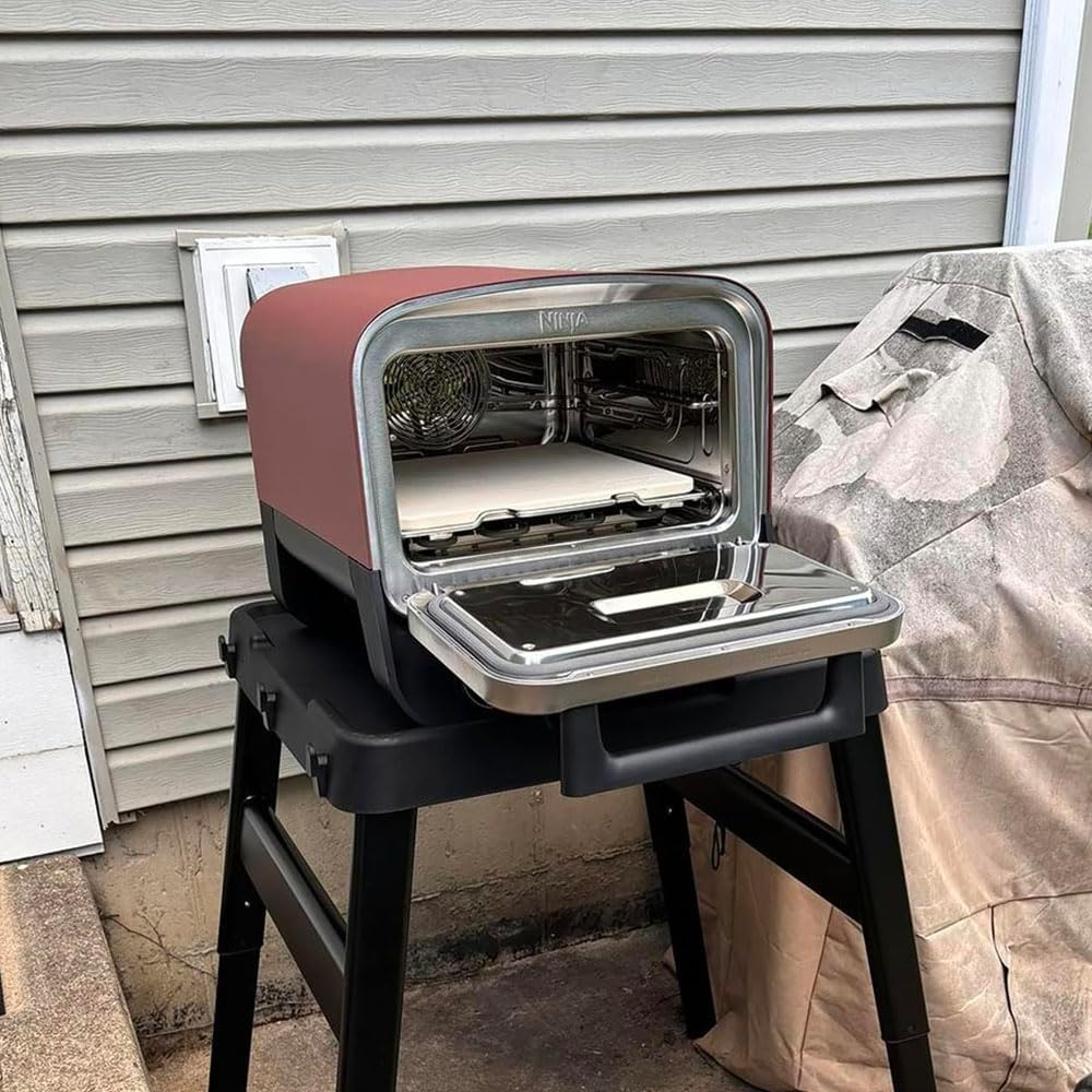 Pizza Stone with Stainless Steel Rack for Ninja Woodfire Outdoor Pizza Oven OO101, Thickened Durable Pizza Stone, Woodfire Pizza Oven Accessories for Ninja OO100 Series image number 3