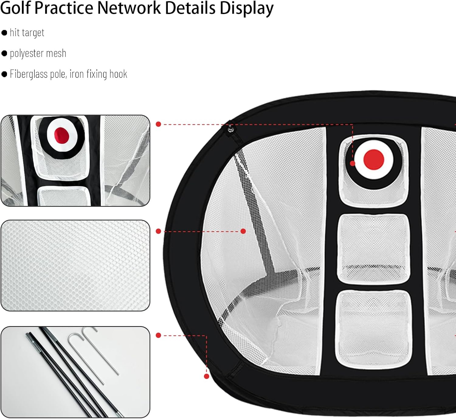 Golf Chipping Net with Sandbags - Stable Indoor/Outdoor Golf Practice Net for Backyard Accuracy and Swing Training, Portable Design, Parent-Child Activities