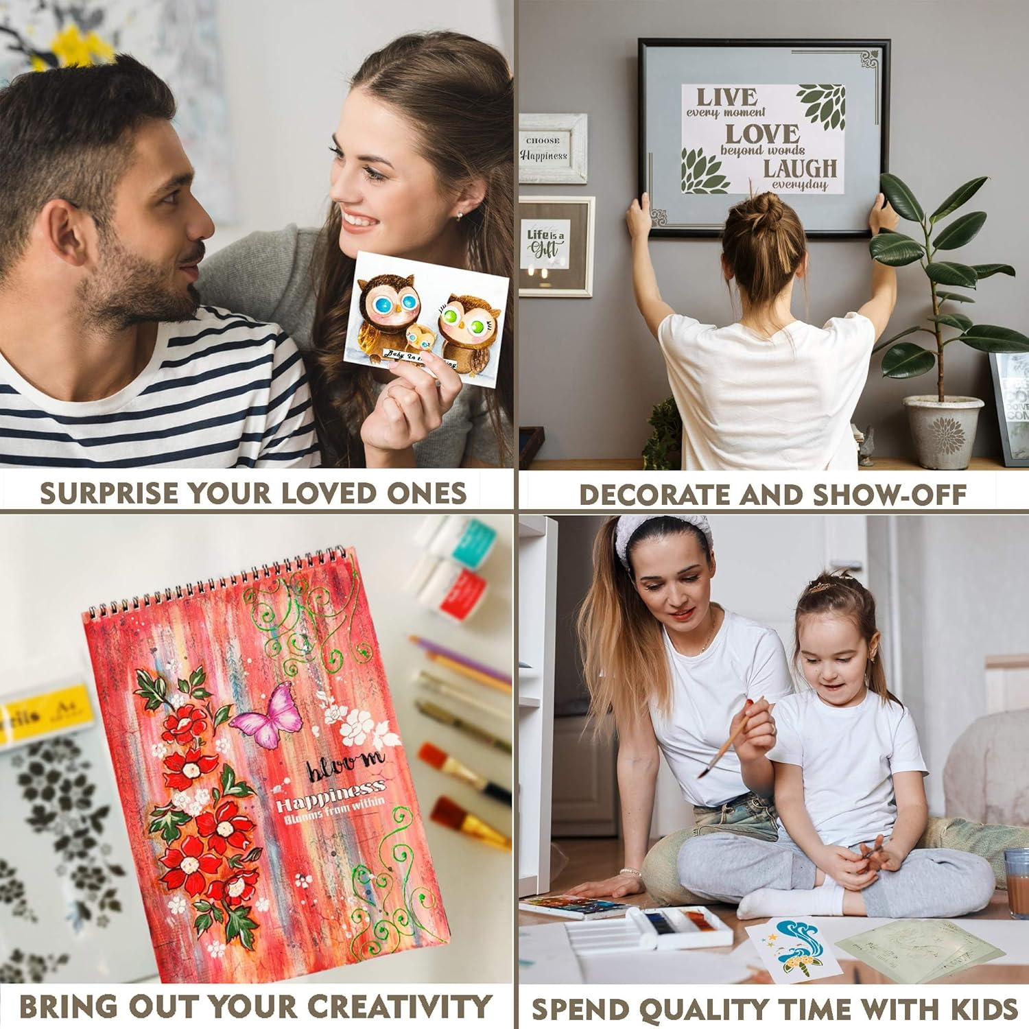 Craftreat Border Stencils for Painting on Canvas, Wallart, Bullet Journal Notebook and Scrapbook - Celtic Corner Border Stencil - 6X6 Moroccan Rangoli Stencil - Reusable Stencil Arts & Crafts Supplies image number 3