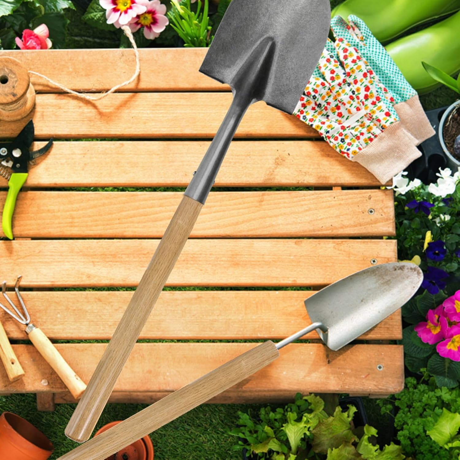 OKUMEYR Wooden Shovel Replacement Handle Solid Wood Thickened Farm Tool Handle for Gardening Agricultural Use Sturdy Wooden Rod Replacement image number 3