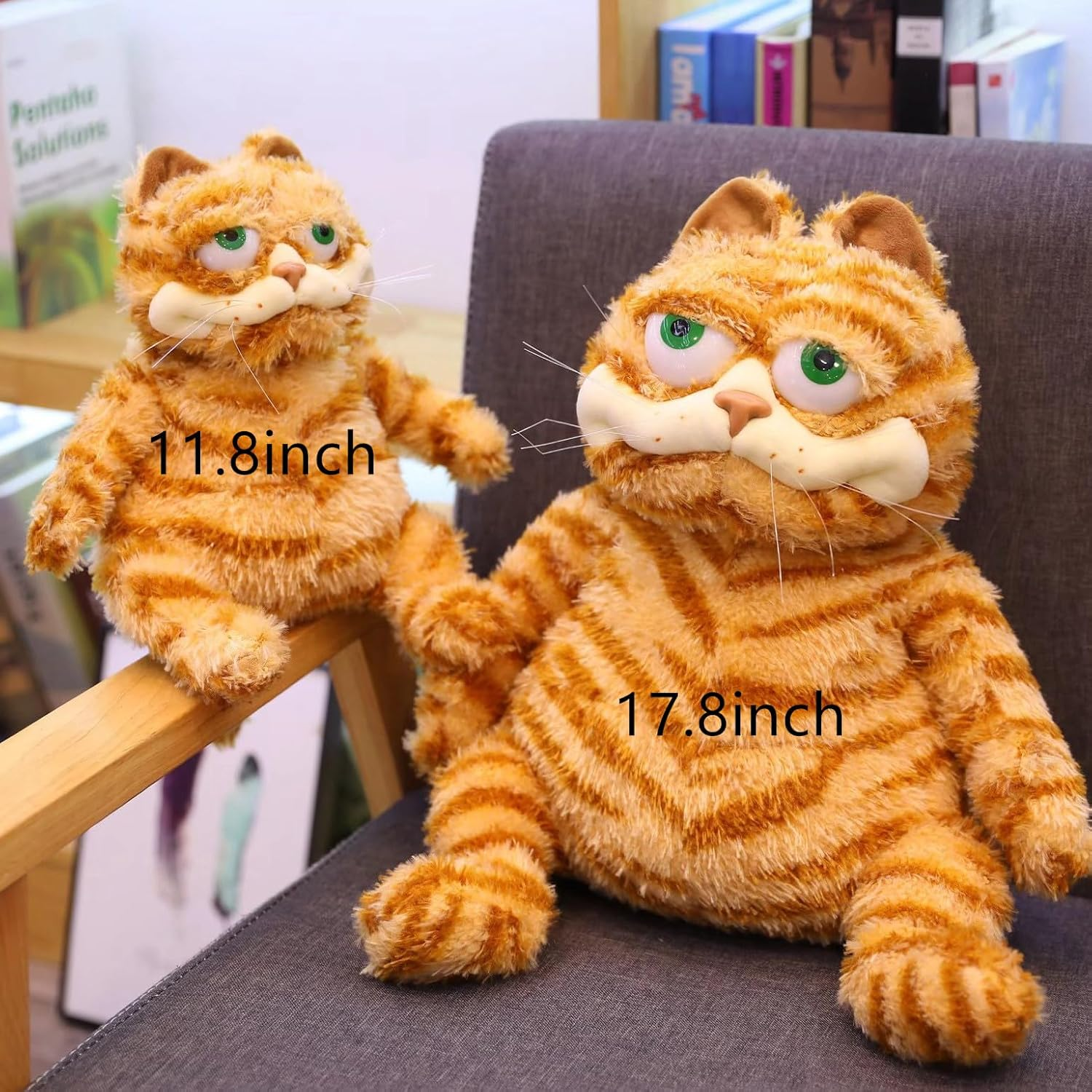 OVKGL Fat Orange Plush Cat, 11.8'' Lifelike Yellow Tabby Kitty Toy, Stuffed Animal for Kids, Xmas/Birthday Gift image number 2