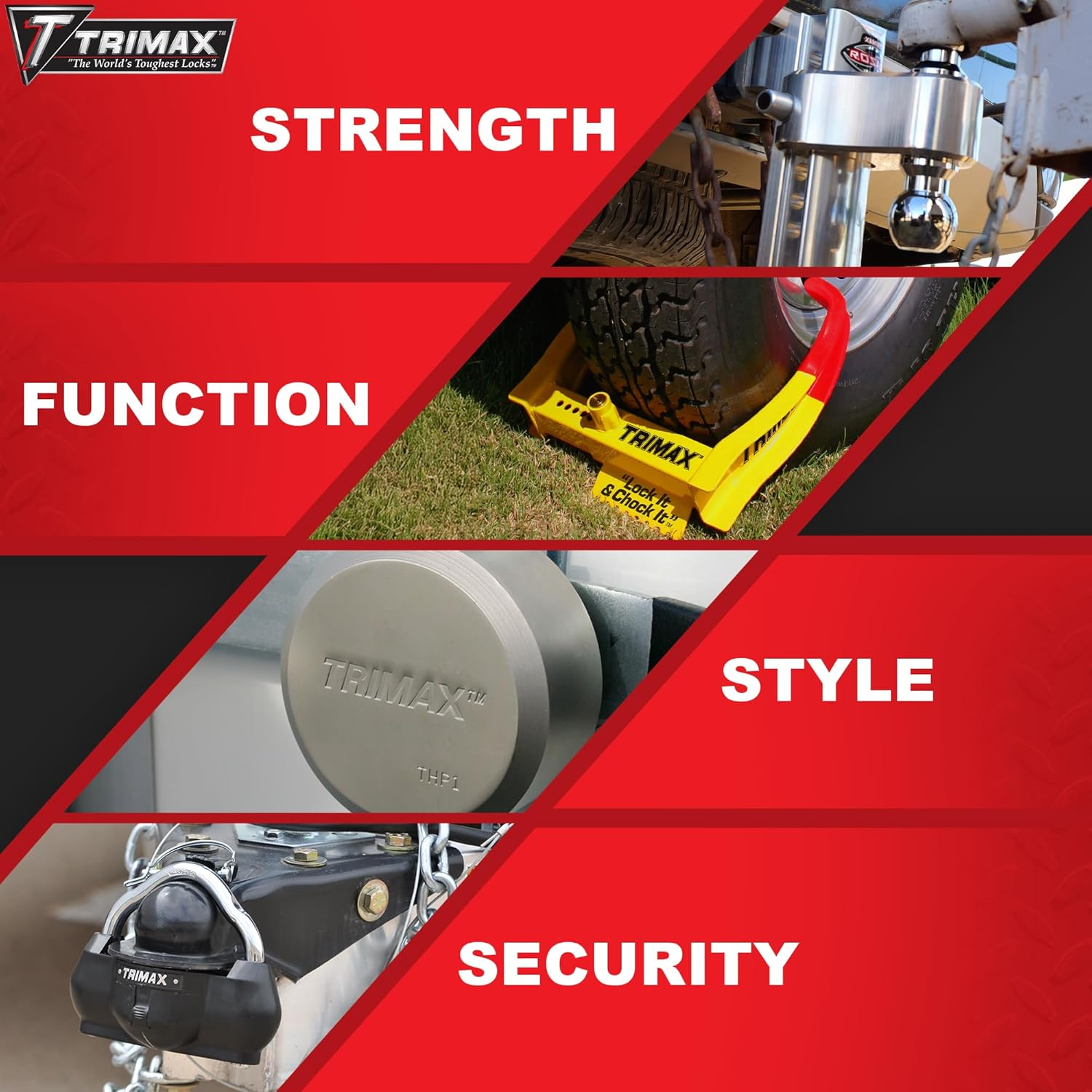 Trimax Standard 5/8" Dia. Resettable Combination Bent Pin Receiver Lock MAG200, Clam Packaging image number 5