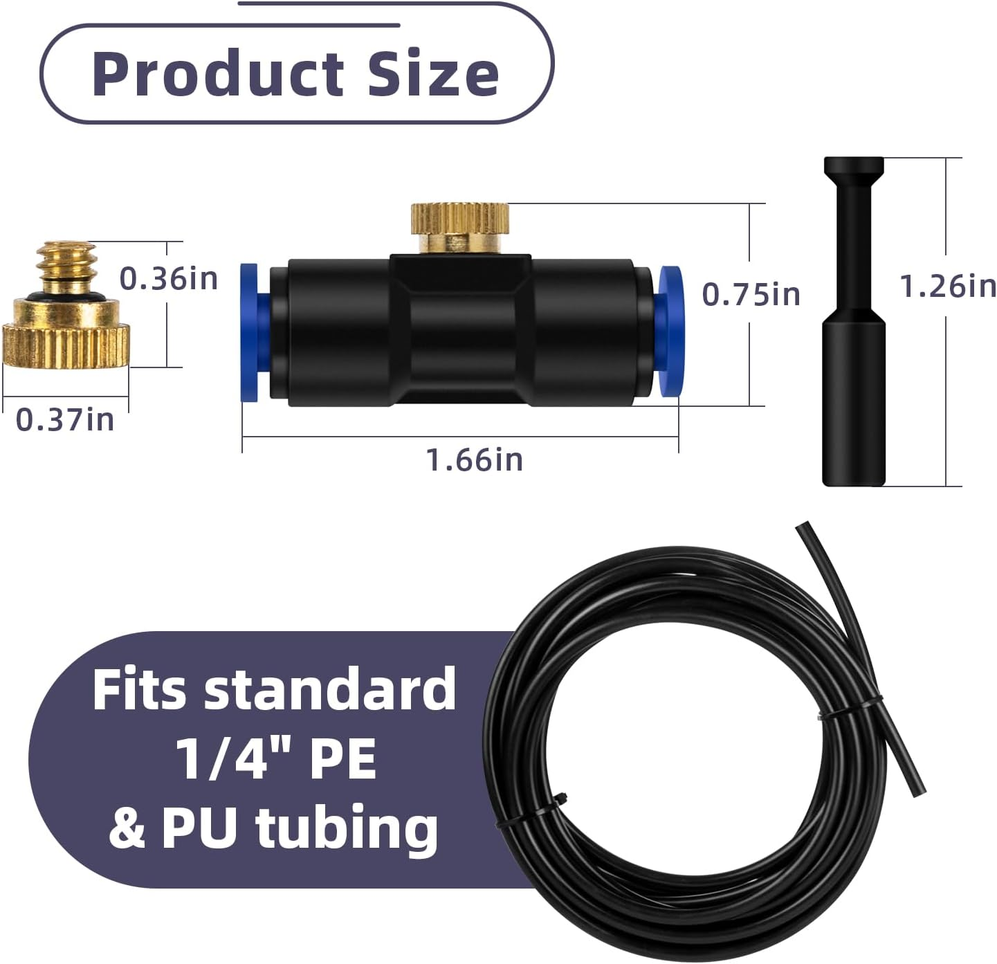 Lifeegrn Brass Misting Nozzle Kit, 12 Mister Nozzles + 8 Tee Connectors + 2 End Plugs for Outdoor Cooling Misting System image number 5