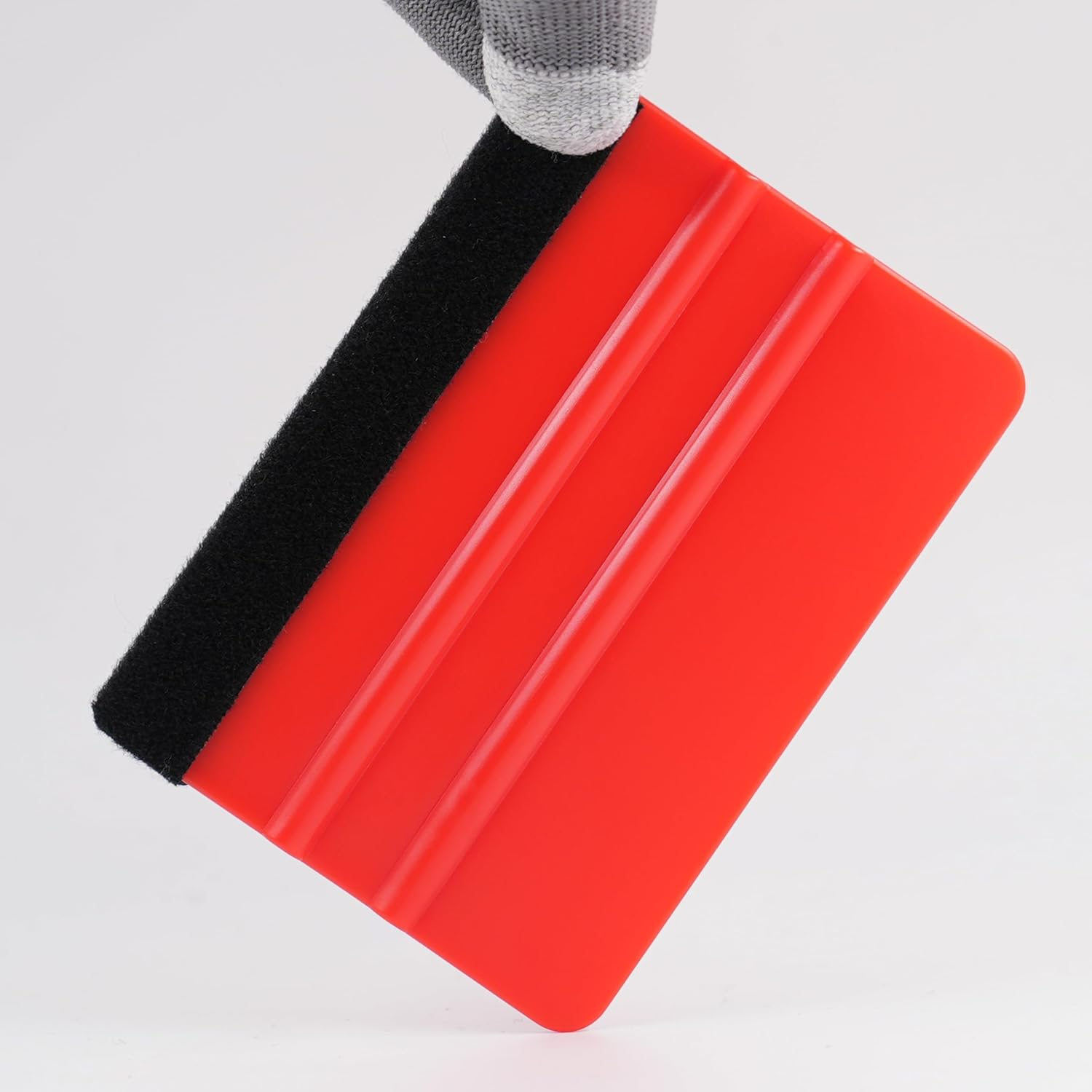 2-Pack Felt Edge Squeegee Tool for Car Vinyl Wrap, Window Tint, & Peel-And-Stick Wallpaper &ndash; Professional Bubble Remover with Scratch-Resistant ABS Plastic, Includes Two Replacement Felt Pads (Black) image number 4