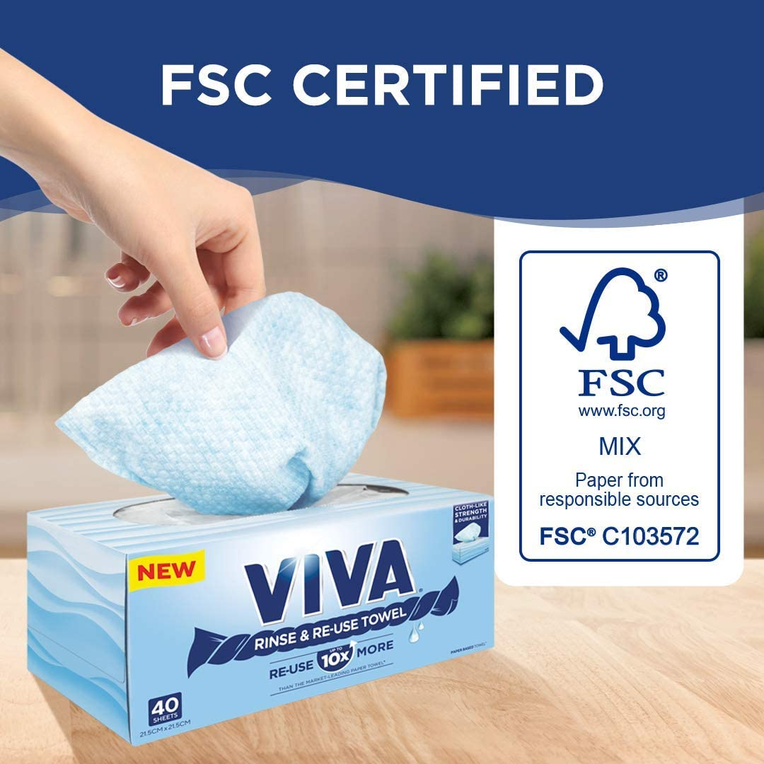 Viva Rinse and Reuse Paper Based Napkins Towel (Pack of 20)