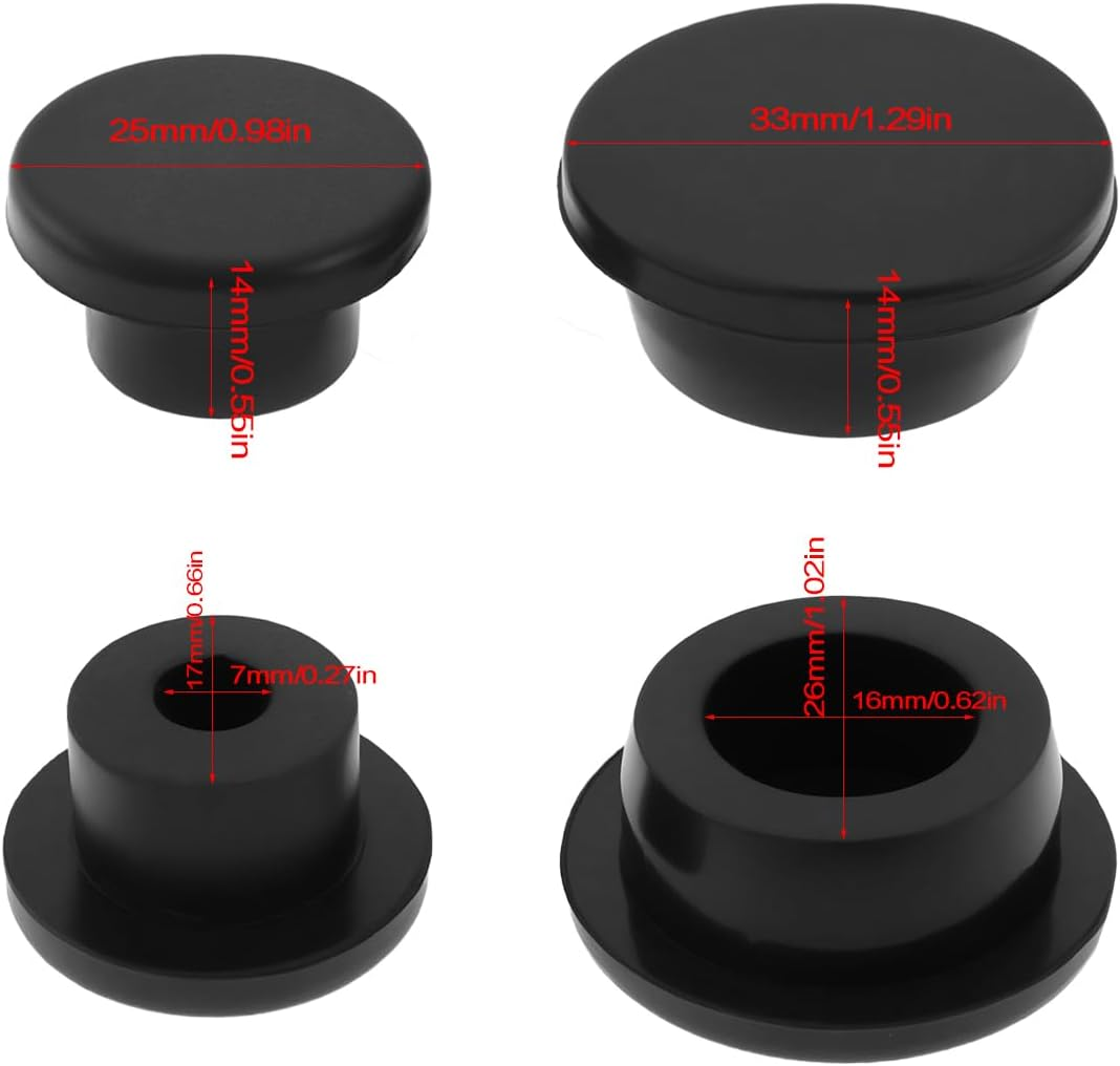 Emsea 6Pcs Replacement Wrangler Tailgate Plugs Compatible with Jeep Wrangler JK Spare Tire Delete Hole Filling Tailgate Rubber Plug image number 5