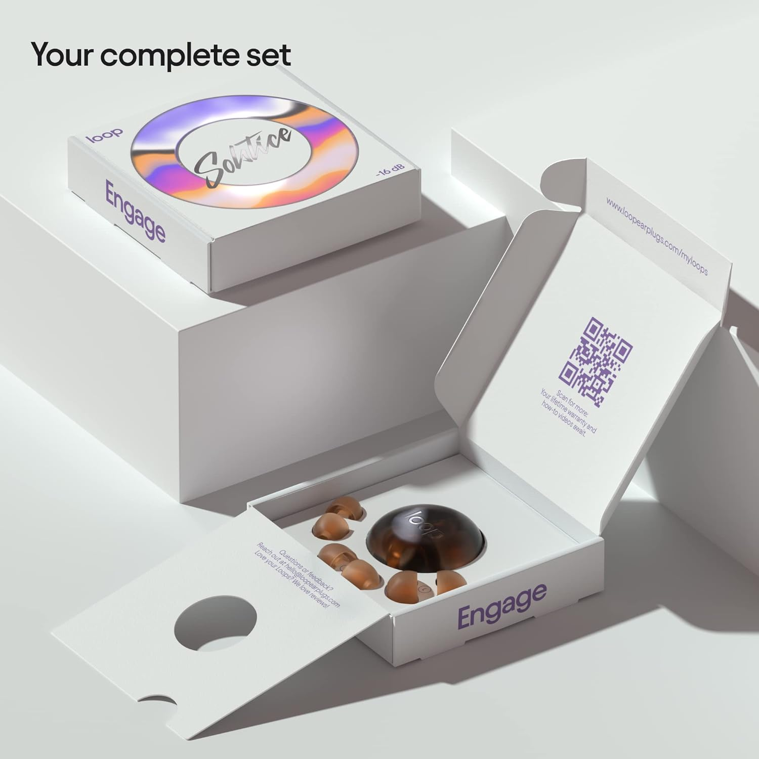 Loop Engage Solstice Earplugs for Conversation &ndash; Low-Level Noise Reduction with Clear Speech &ndash; Social Gatherings, Noise Sensitivity & Parenting &ndash; 8 Ear Tips in XS/S/M/L - 16 Db Coverage - Amber - Engage Amber image number 5