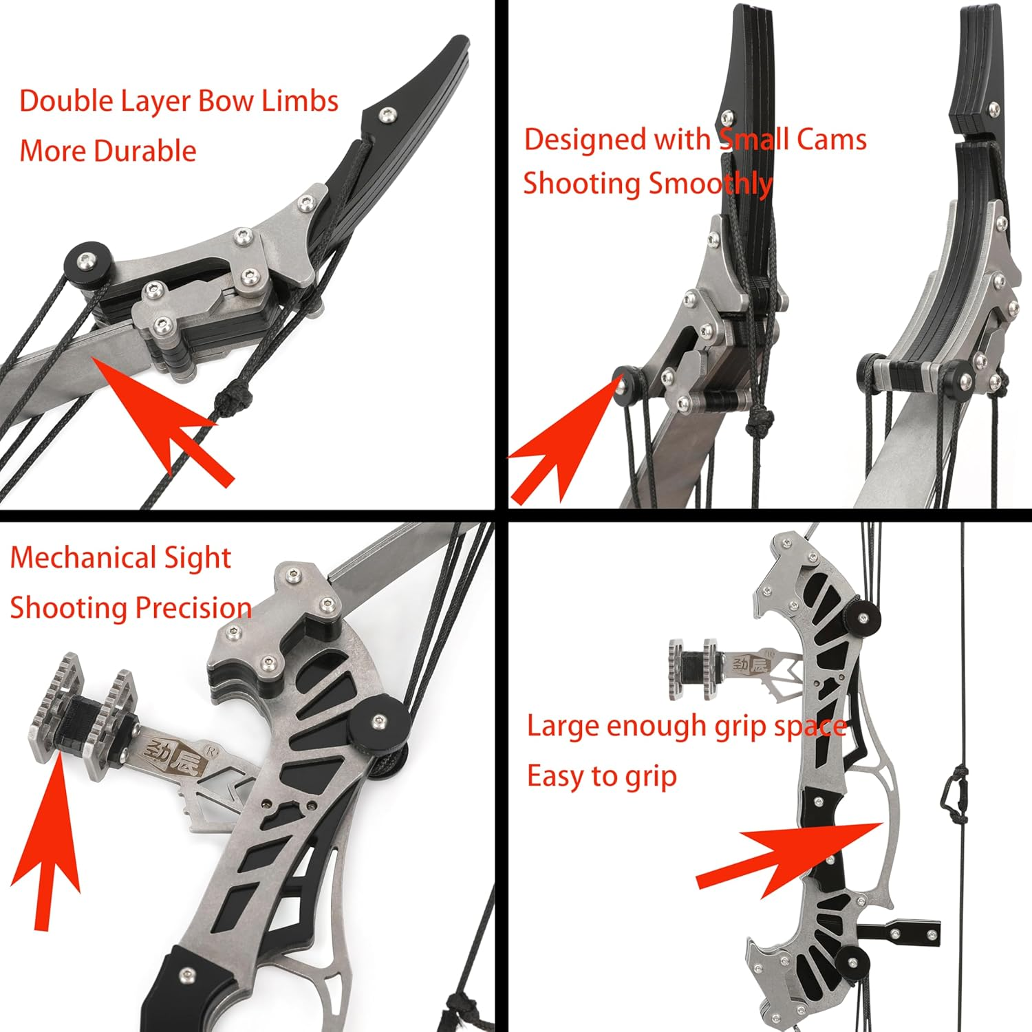 ZSHJGJR 16" Mini Compound Bow 16Lbs, Mini Archery Bow and Arrow Set, Mini Recurve Bow Set, Right/Left Handed for Target Shooting Hunting Games Archery Bow Set Gift image number 6