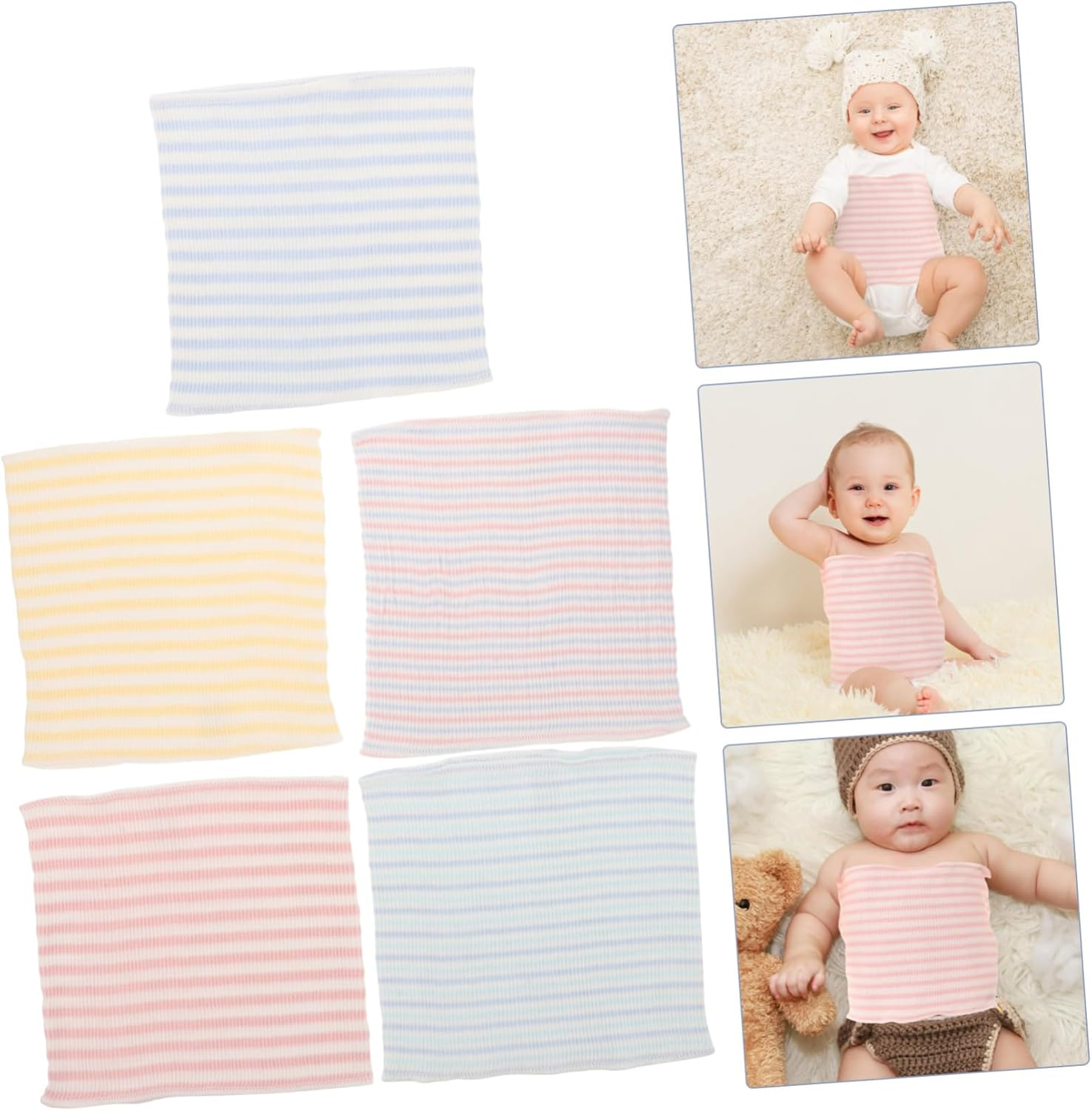 10Pcs Newborn Belly Bands Cotton Abdomen Band for Protective Navel Straps for Boy Girl image number 1