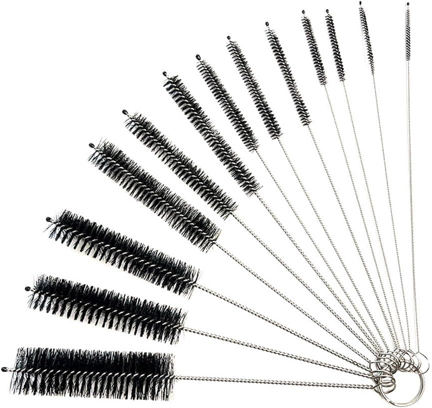 13 Piece Stainless Steel Flexible Cleaning Brush Set (8.2Inch), Durable Scrubbing Brushes for Straws, Bottles, Tubes, Pipes and Drains, Multi Size Cleaning Kit (0.11-1Inch), Duty and Reusable image number 6