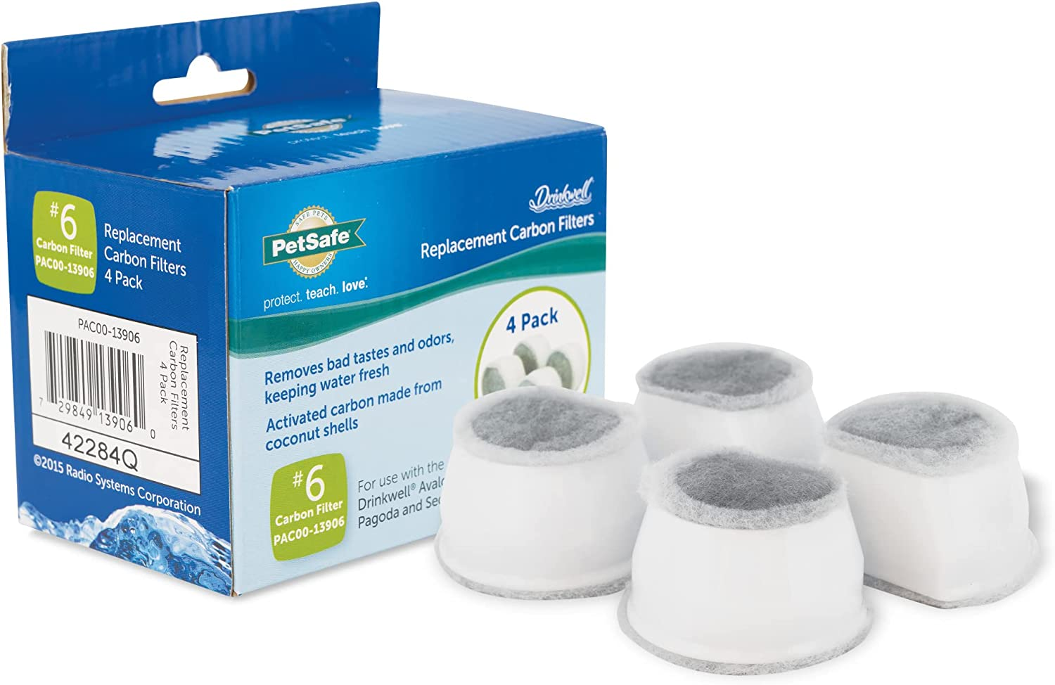 Petsafe Drinkwell Pet Fountain Replacement Charcoal Filter (Pack of 4) image number 2