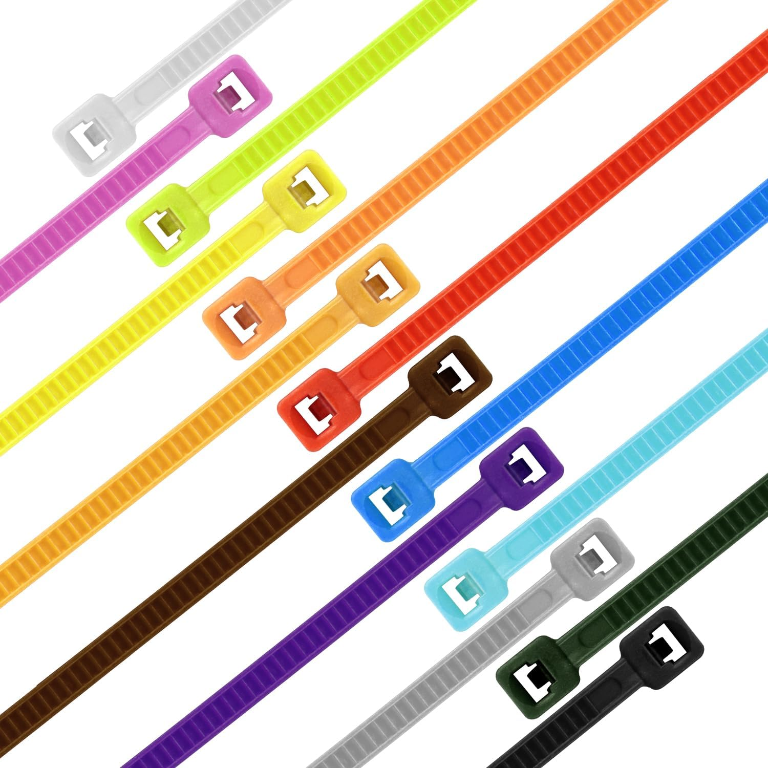 Pack of 100 200 Mm X 4.8 Mm Nylon Cable Ties, Self-Locking Plastic Cable Ties, UV Resistant with 50 Lbs Tensile Strength for Indoor and Outdoor Use (Green) - Green image number 3