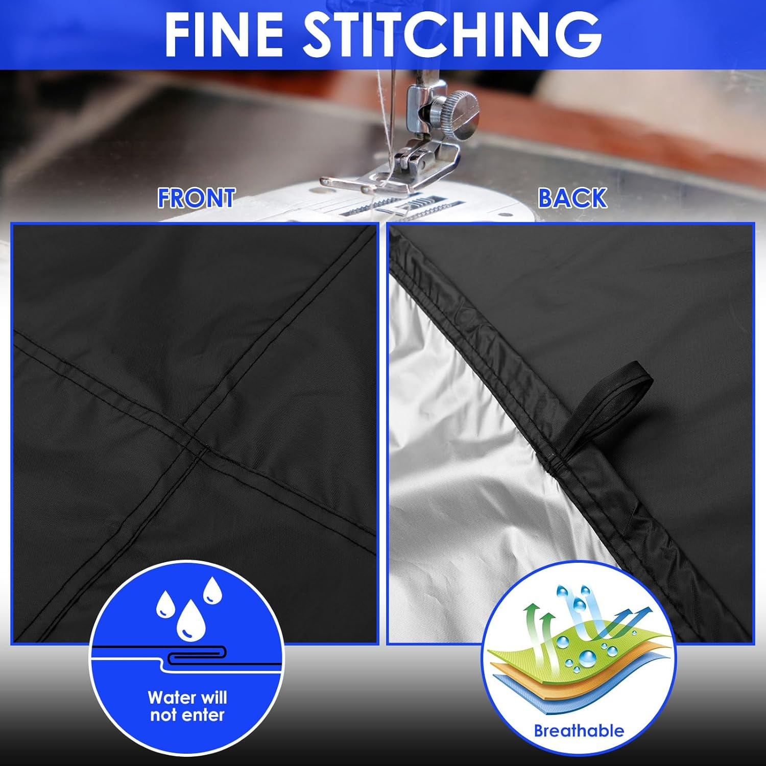 Fxvhojq round Pool Cover with Drawstring Design Sturdy 210D Oxford Cloth Inground Pool Cover Protector for Waterproof and Dustproof(Black,12 Feet) image number 4