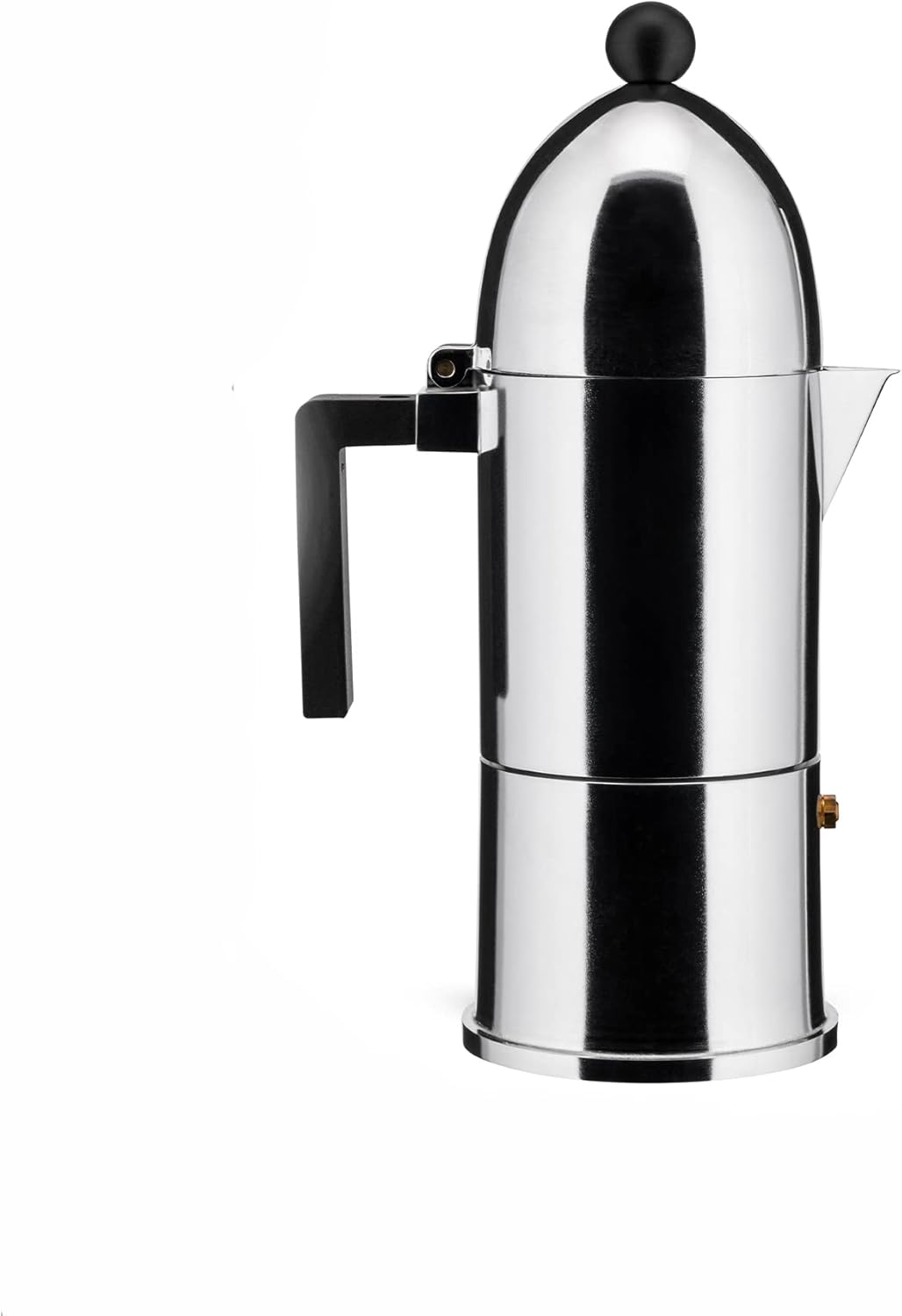 Alessi A9095/6 B La Cupola 6-Cup Silver Aluminum Espresso Maker with Black Handle image number 3