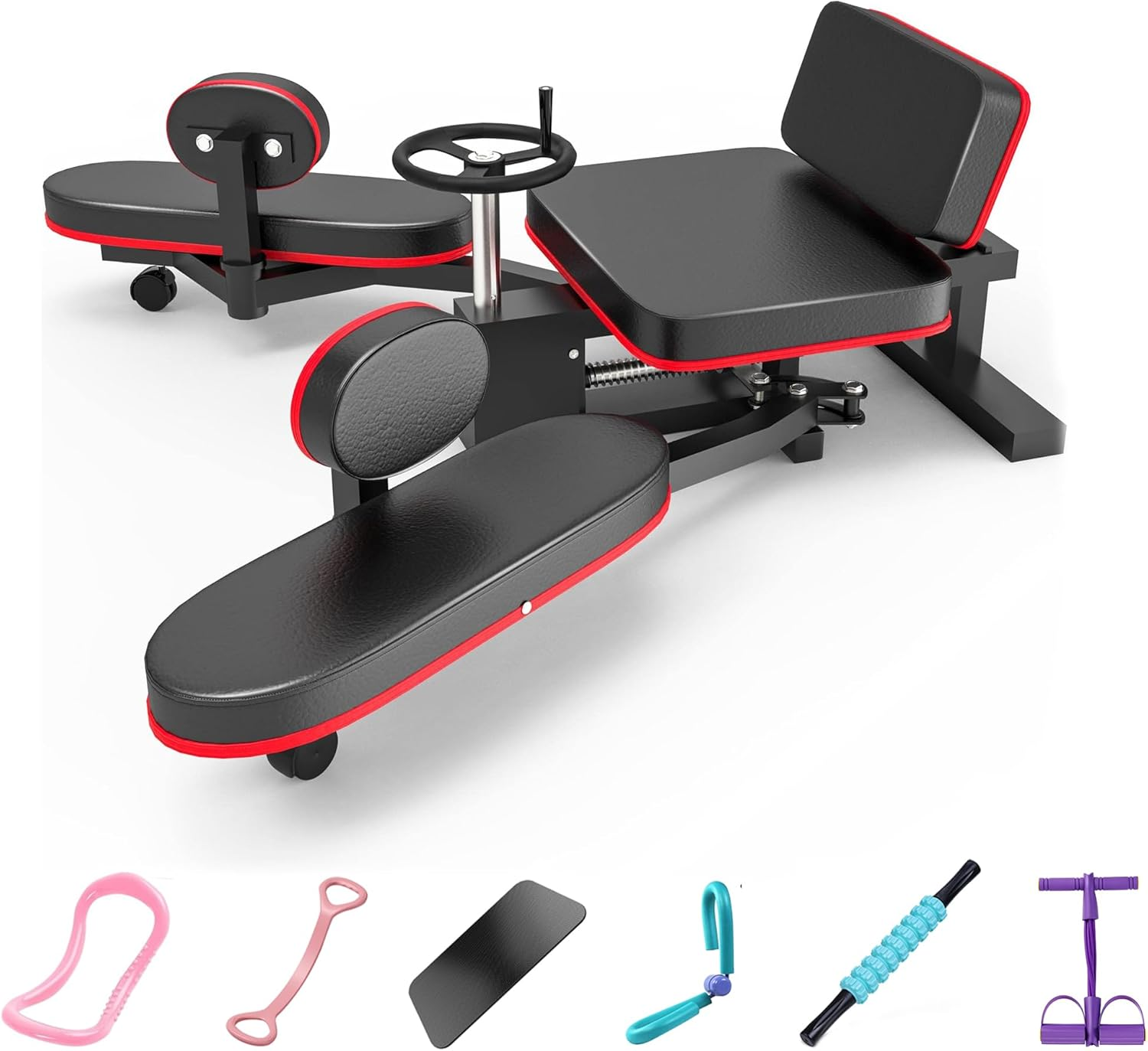 Leg Stretcher, 100Kg Stretch Machine, Heavy Duty Steel Frame Equipment Splits Machine, Leg Stretching Training Machine for Home Gym Split Machine Training Fitness with 6 Accessories image number 6