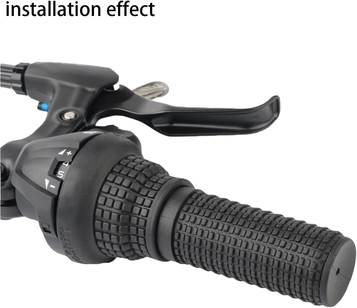 2 Pcs Black anti Slip Bike Bicycle Long/Short Handlebar Grips for Twising Shifter, Shockproof anti Slip MTB Parts, Soft TPR Rubber Handlebars, Headsets and Stems(Long Short) ﻿ image number 1