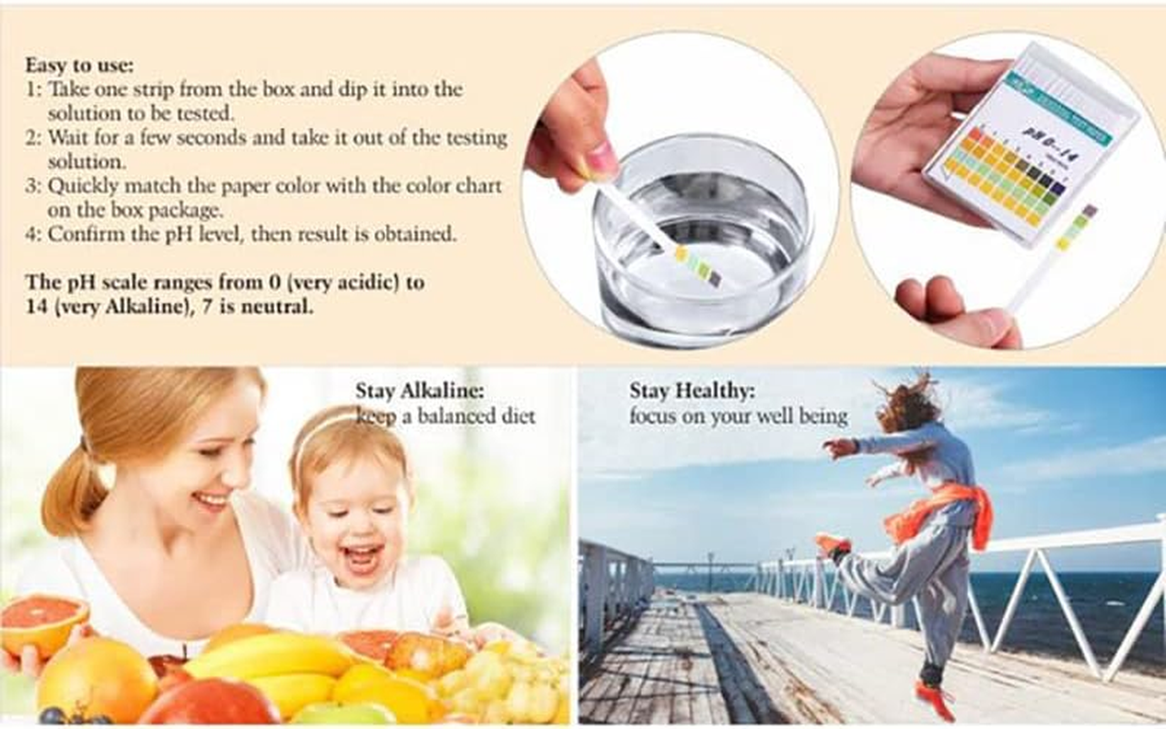 AIMALL 100PCS Test Strips Ph 0-14 Alkaline Acid Urine Saliva Litmus Paper Kit Sticks for Saliva Urine Water Soil Testing Pet Food and Diet Ph Monitoring image number 5