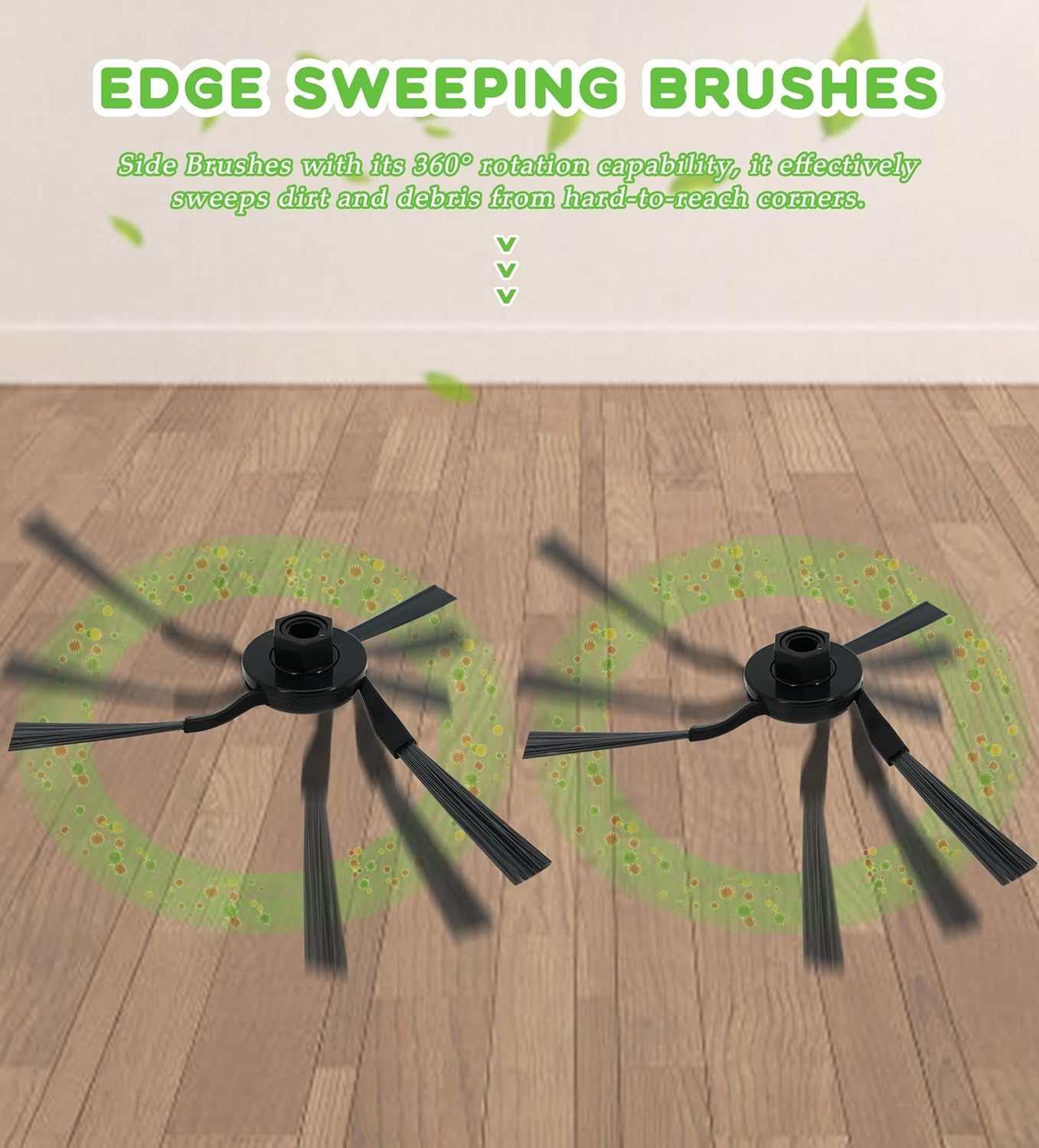 YBVABE 9Pack Side Brushes Compatible with Dreame X40 Ultra, X50 Ultra, L40S Ultra and L40S Pro Ultra Robot Vacuums &ndash; Durable Corner Cleaning Accessories for Deep, Hair-Resistant Cleaning image number 1