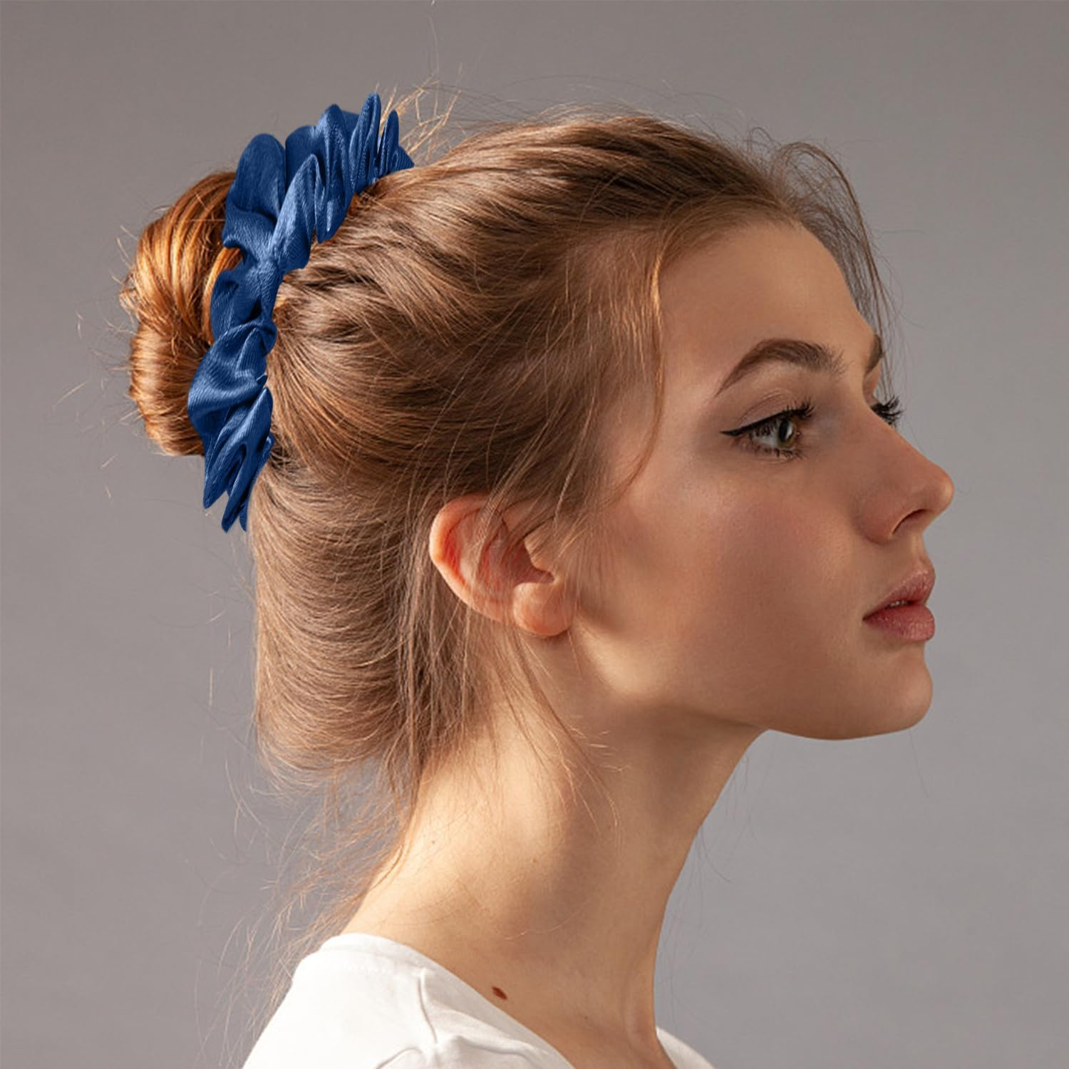 24 Pieces Hair Elastics, Silk Hair Elastics, Satin Hair Elastics, Hair Elastics for Women, Silk Hair Elastics for Women, Mini Hair Elastics