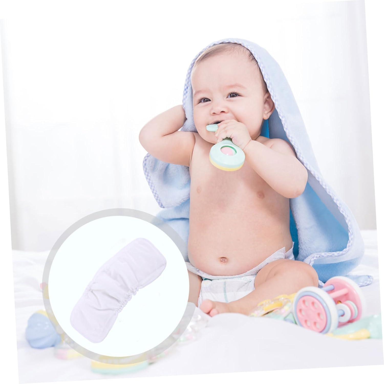 Generic 6Pcs Bamboo Charcoal Changing Mat Nappy Inserts Diapers Products Supplies Urinal Pads Bamboo Fiber White image number 6