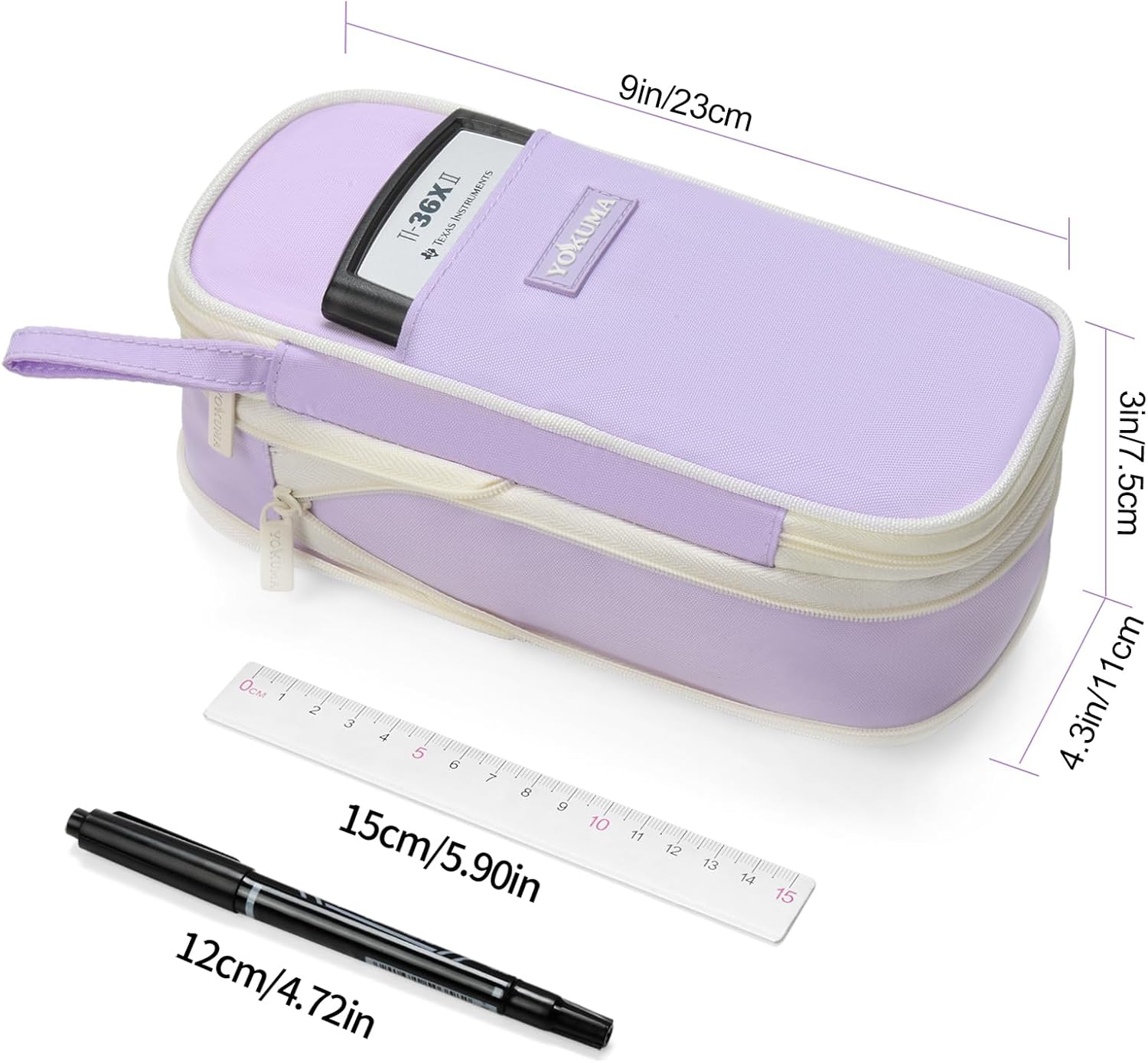 YOKUMA Pencil Case Cute Pencil Pouch for Girls Big Capacity Pen Bag Box, Kawaii Aesthetic College School Supplies for Student Teen Adults Preppy, Purple