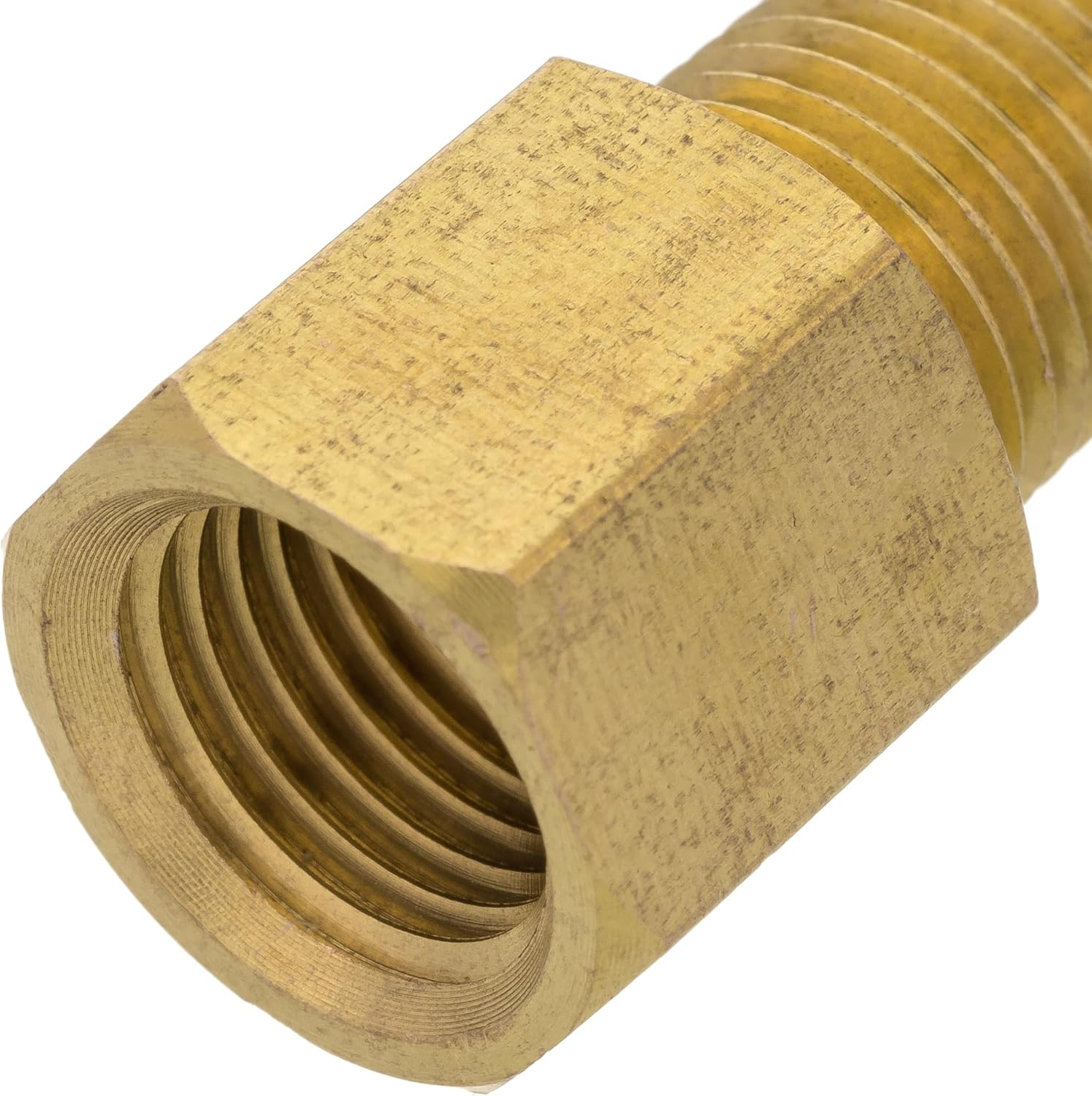 1/4" BSP Male to 1/4" NPT Female Brass Pipe Fitting Connector Thread Plumbing Hose, Hex Head Threaded Tubing Adapter Coupler, Used to Connect Lines for Air, Water, Fuel, Oil and Gas image number 1