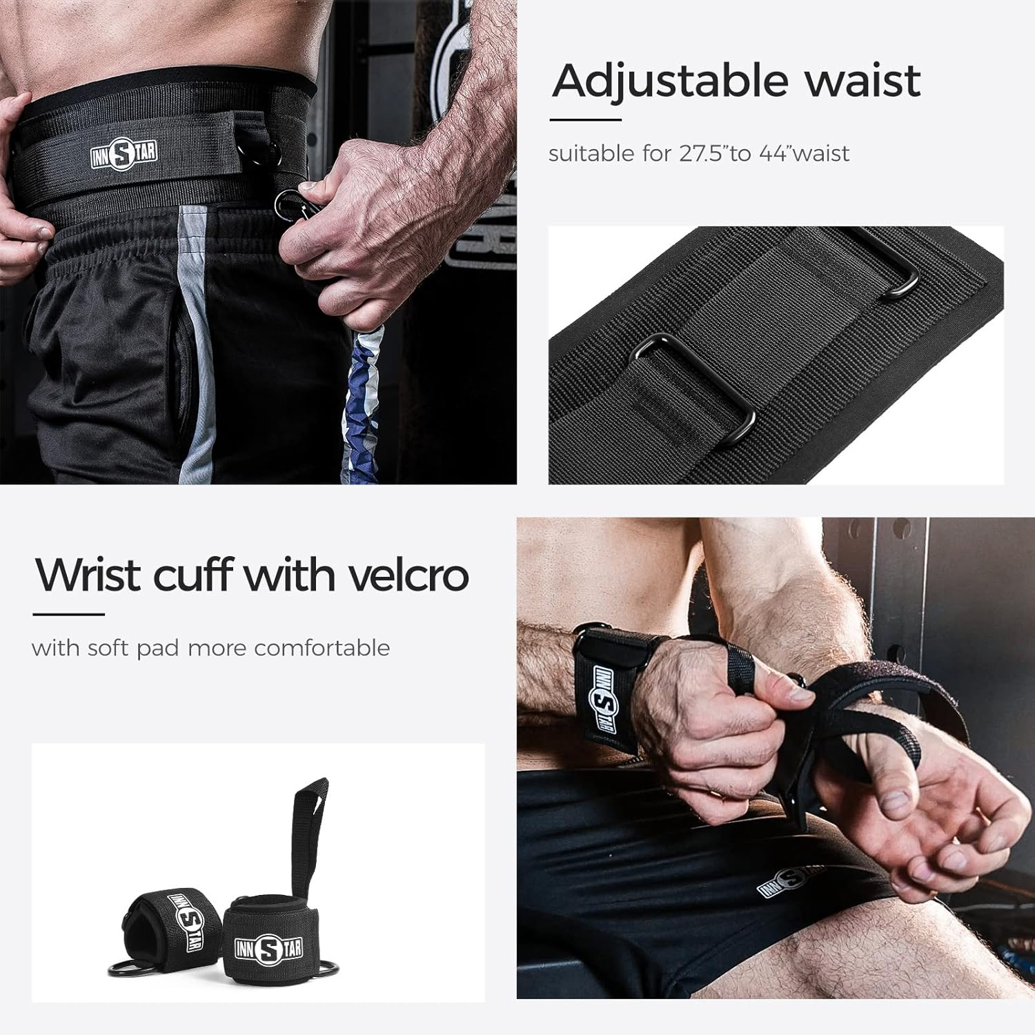 INNSTAR MMA Boxing Training Resistance Belt Band Set Power Punch Pro Strength Training Equipment for Muay Thai,Karate Combat,Fitness,Basketball,Volleyball,Football Men&Women image number 3