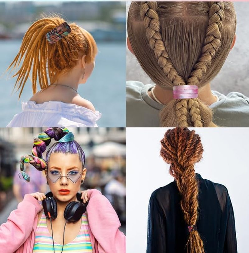 Sonnorel 2 Colour Hair Maker Flexible Hair Band Sponge Dreadlocks Twist Hair Styling Curl Dreadlock Accessories Dreadlock Hair Scrunchie for Women and Men Ponytail Holder Colourful Bendable Hair Ties