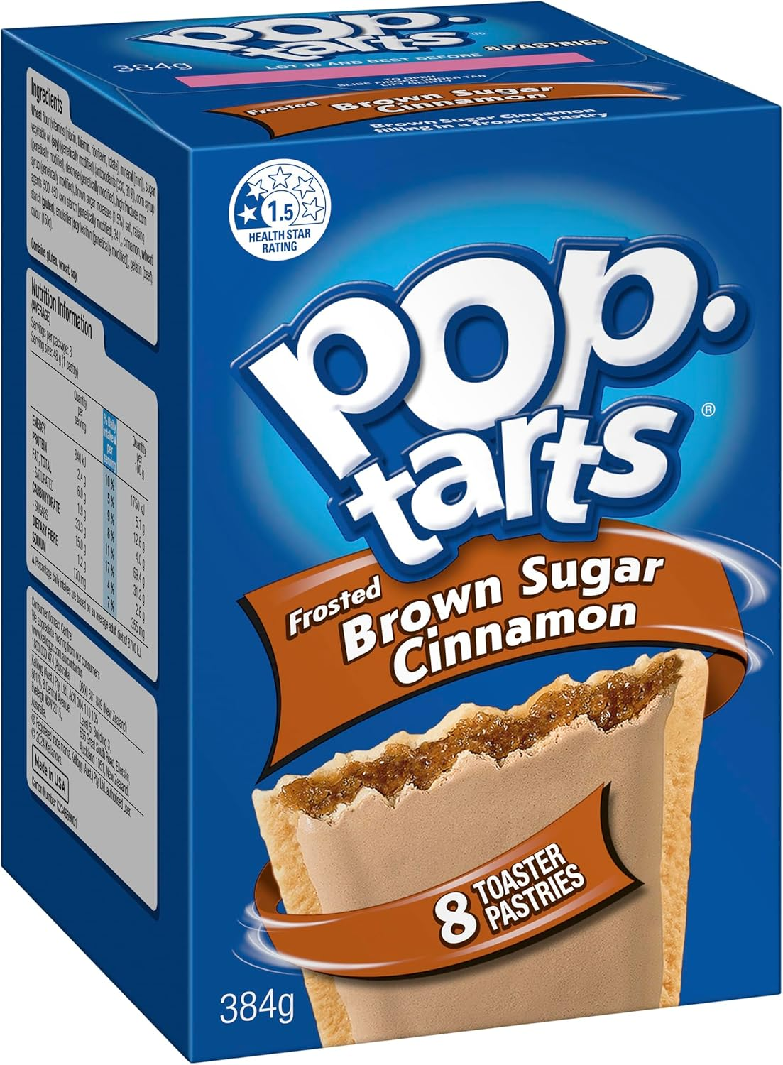 Kellogg'S Pop-Tarts Brown Sugar Cinnamon Toaster Pastries 384G, 8 Count (Pack of 1) image number 6
