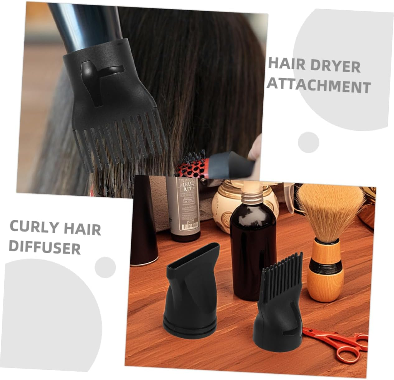 Hohopeti Travel Hair Dryer Nozzle Set 6 Pcs Plastic Diffusers Concentrators Easy Styling Safe for Business Trips image number 4