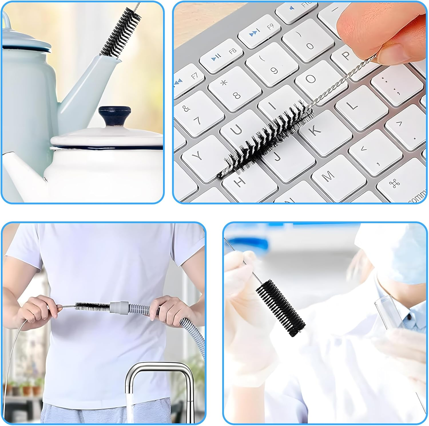 13 Pcs Stainless Steel Cleaning Brush Set &ndash; Flexible Straw Cleaner Brush & Pipe Cleaner for Bottles, Tubes, Drains | Durable Wire Brushes (2-25Mm) | Straw Brush & Multi-Size Cleaning Tools (22Cm)​​ image number 3