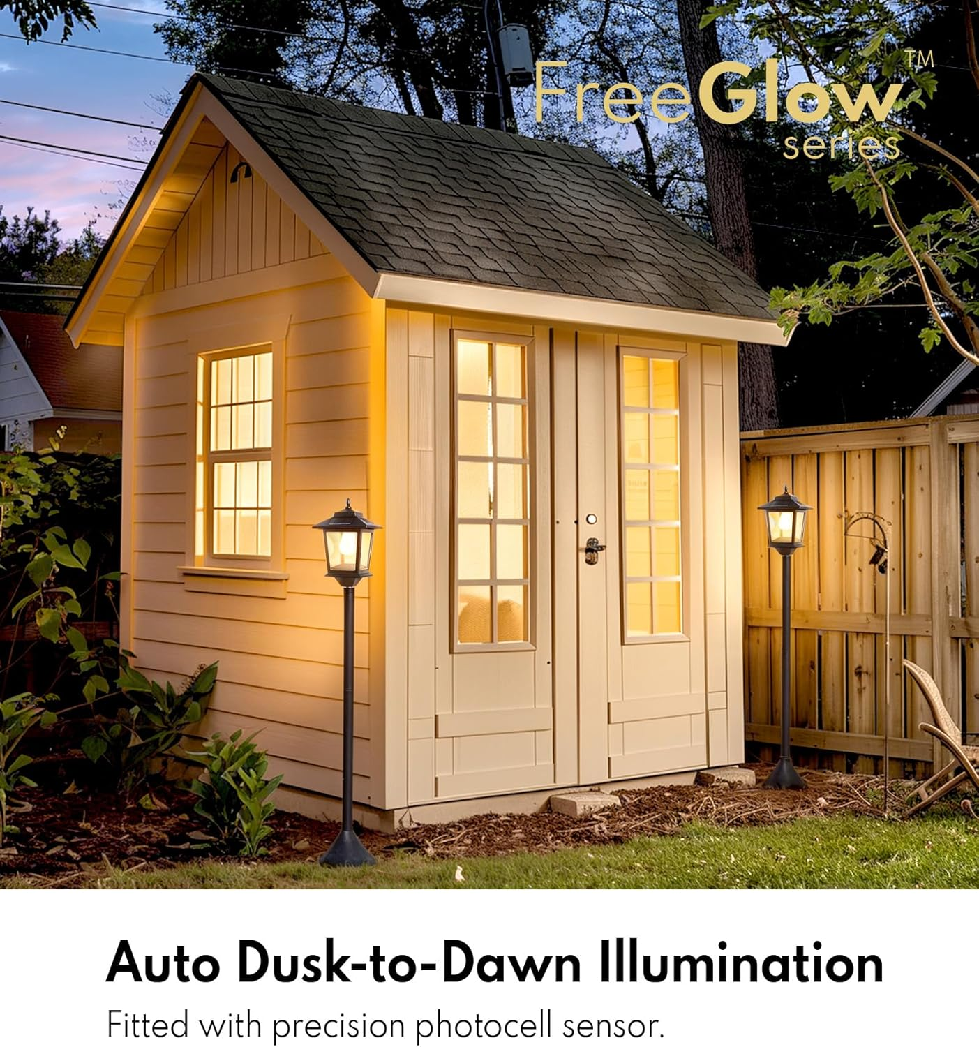 PASAMIC 63" Solar Lamp Post 2Pack, Outdoor Lights Waterproof, Pole Lights Outdoor, Floor Lamp for Patio, Warm White, Replaceable Bulb image number 3