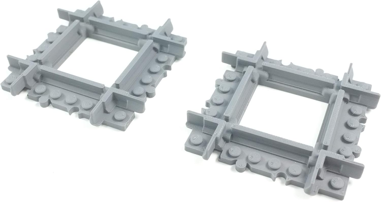 Trixbrix.Eu 2X 90 Deg Short Version HO Scale Gray Crossing Compatible with  City Train Sets 60197 60198 10277 60205 60238 image number 4